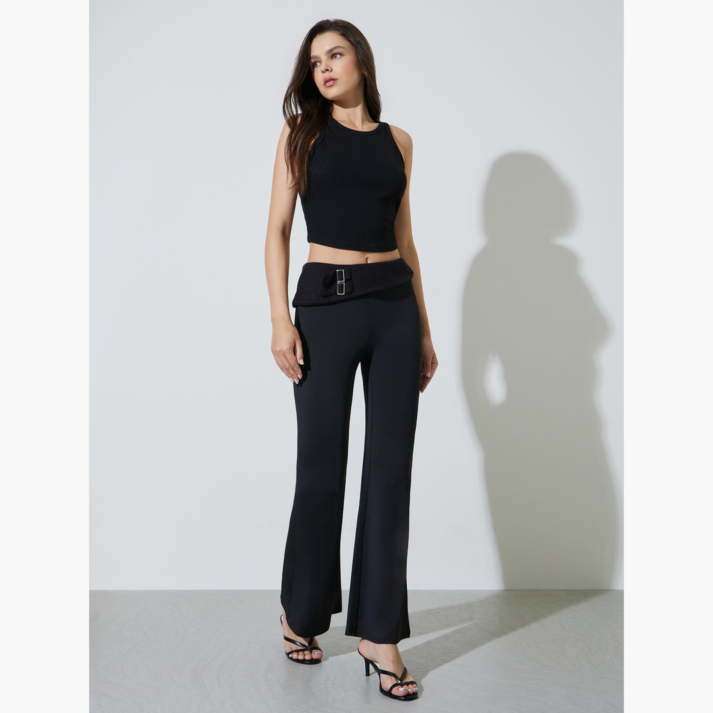 Take Two Black High Rise Flared Pants-women-clothing-trousers-image-2