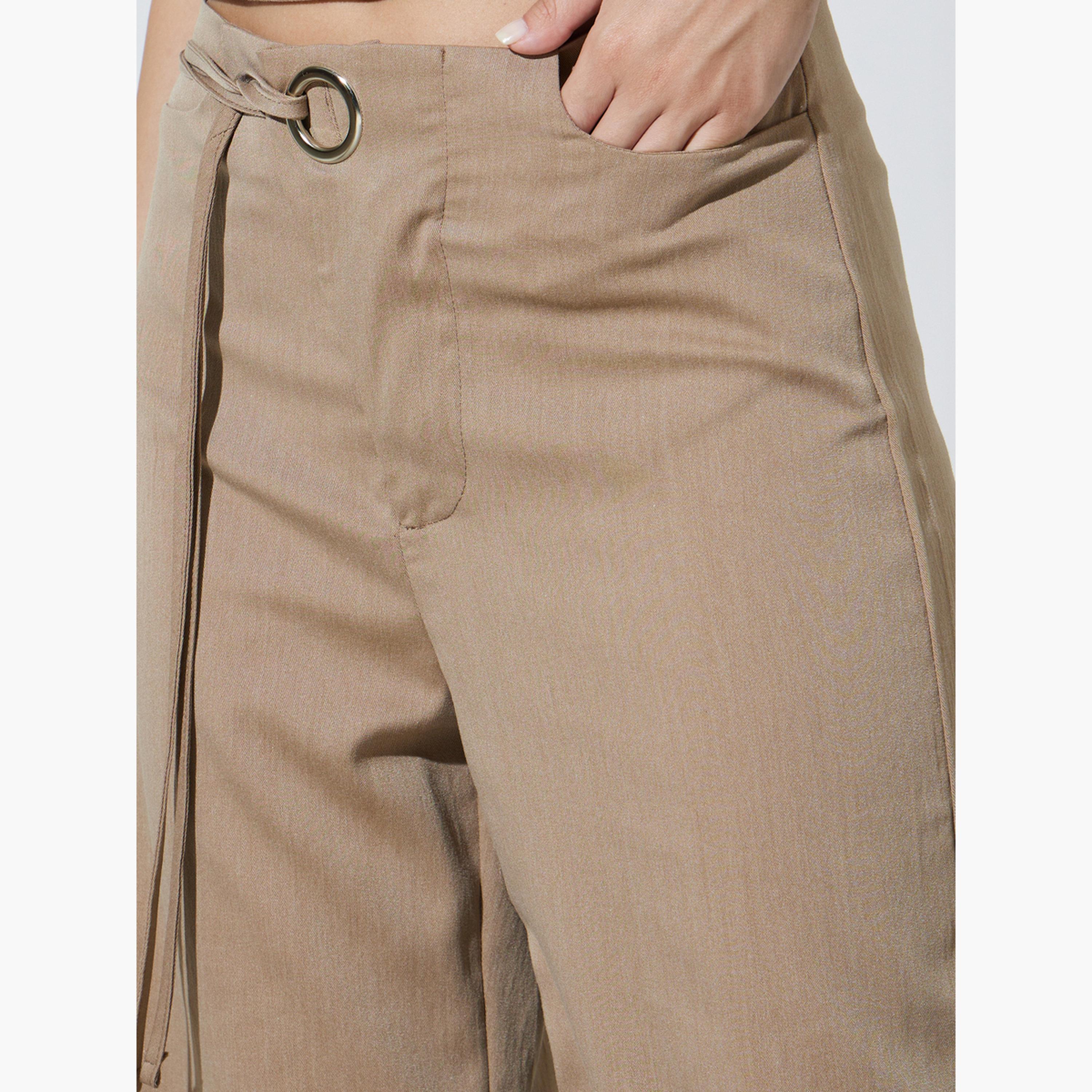 Take Two Tan Wide Leg Pants with Cord Detail-women-clothing-trousers-image-4