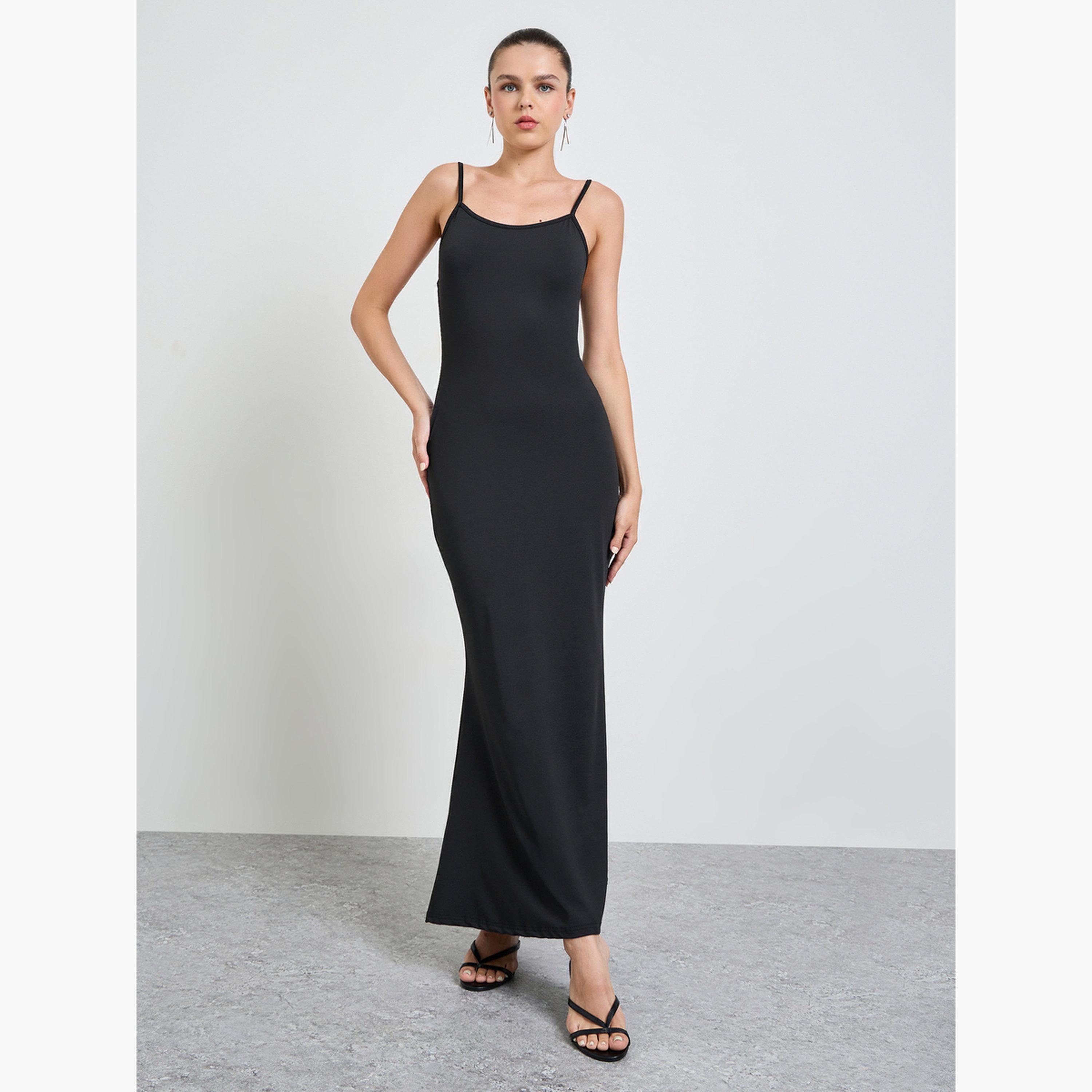 Take Two Black Sleeveless Maxi Dress and Beads Embellished Sheer Blouse Set-women-clothing-coordsets-image-4