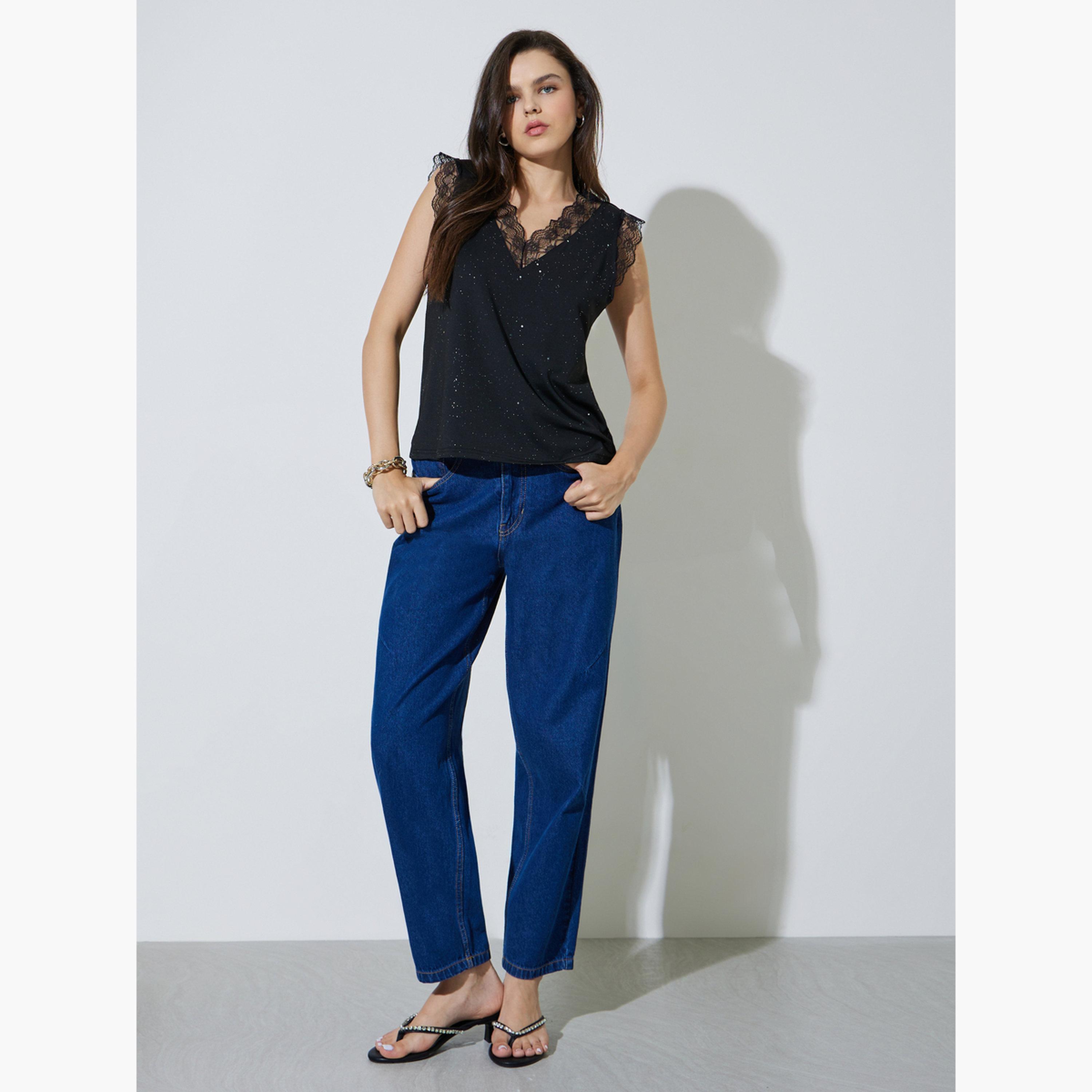 بلوزة بلا أكمام بتفاصيل دانتيل للنساء-women-clothing-shirtsandblouses-blouses-image-2