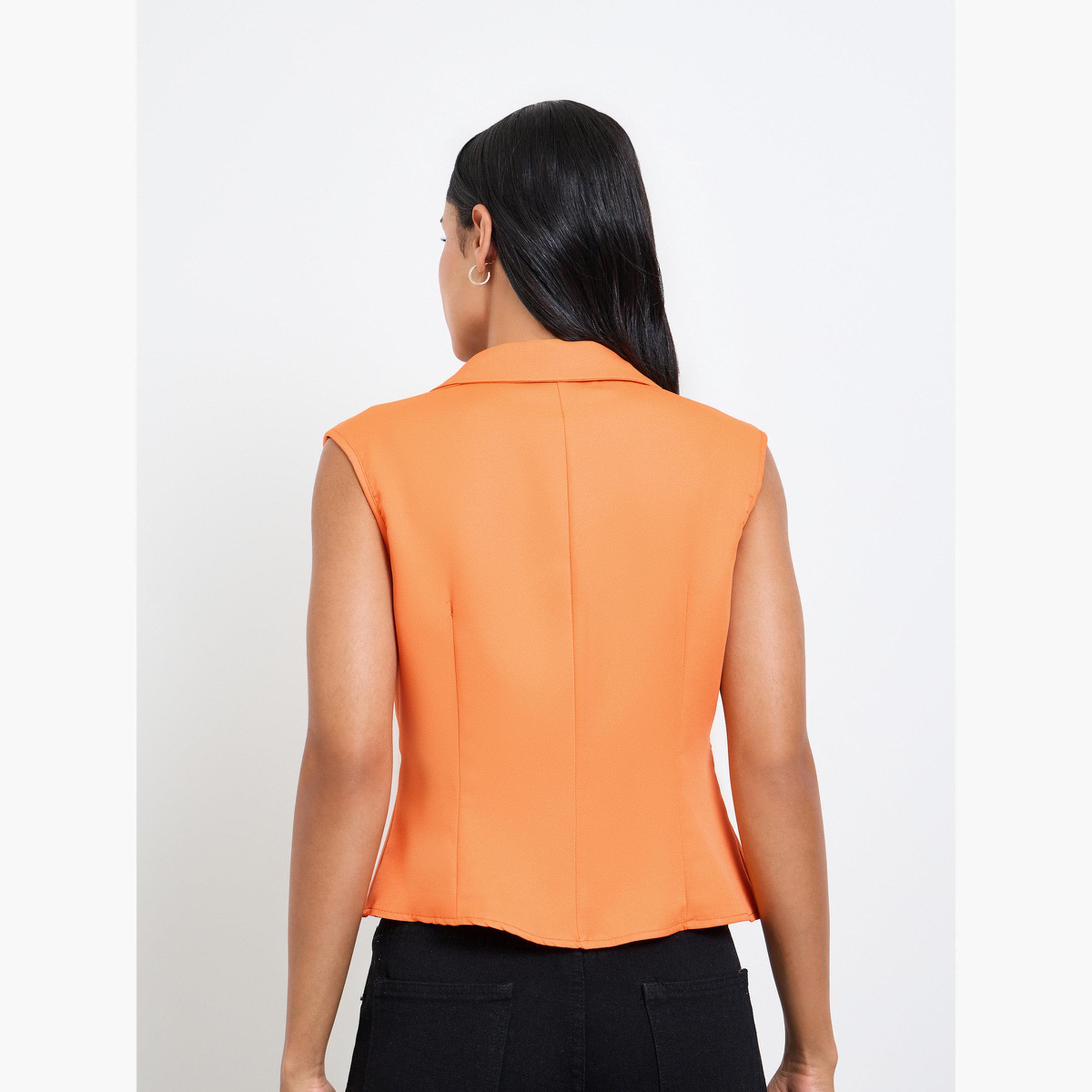 تيك تو - صدرية برتقالية بدون أكمام-women-clothing-shirtsandblouses-blouses-image-3