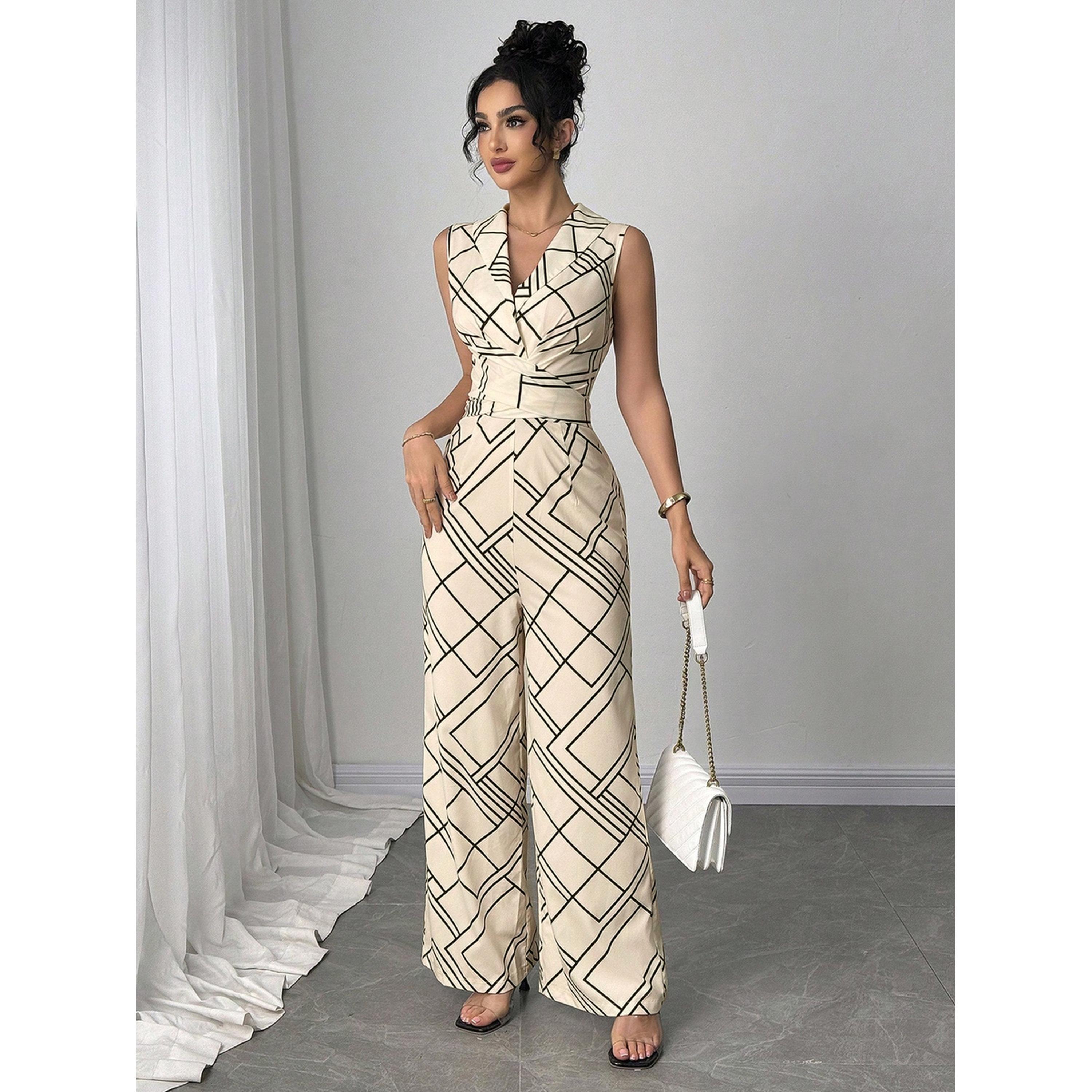 جمبسوت واسع دون أكمام ونمط مطبوع هندسي-women-clothing-jumpsuits-image-1