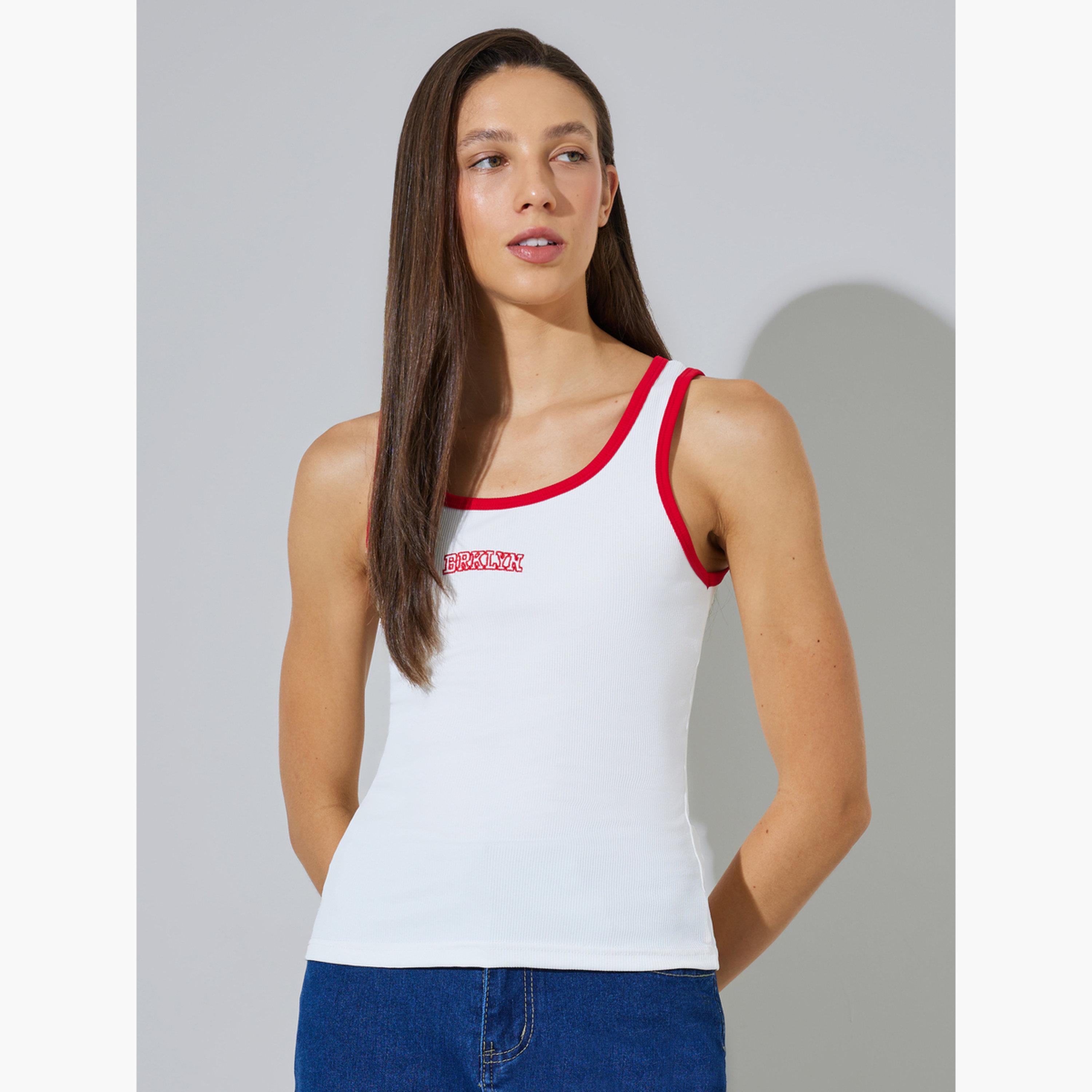 طقم مكون من قطعتين بلوزة بلا أكمام وقميص مخطط بأكمام طويلة-women-clothing-shirtsandblouses-shirts-image-5
