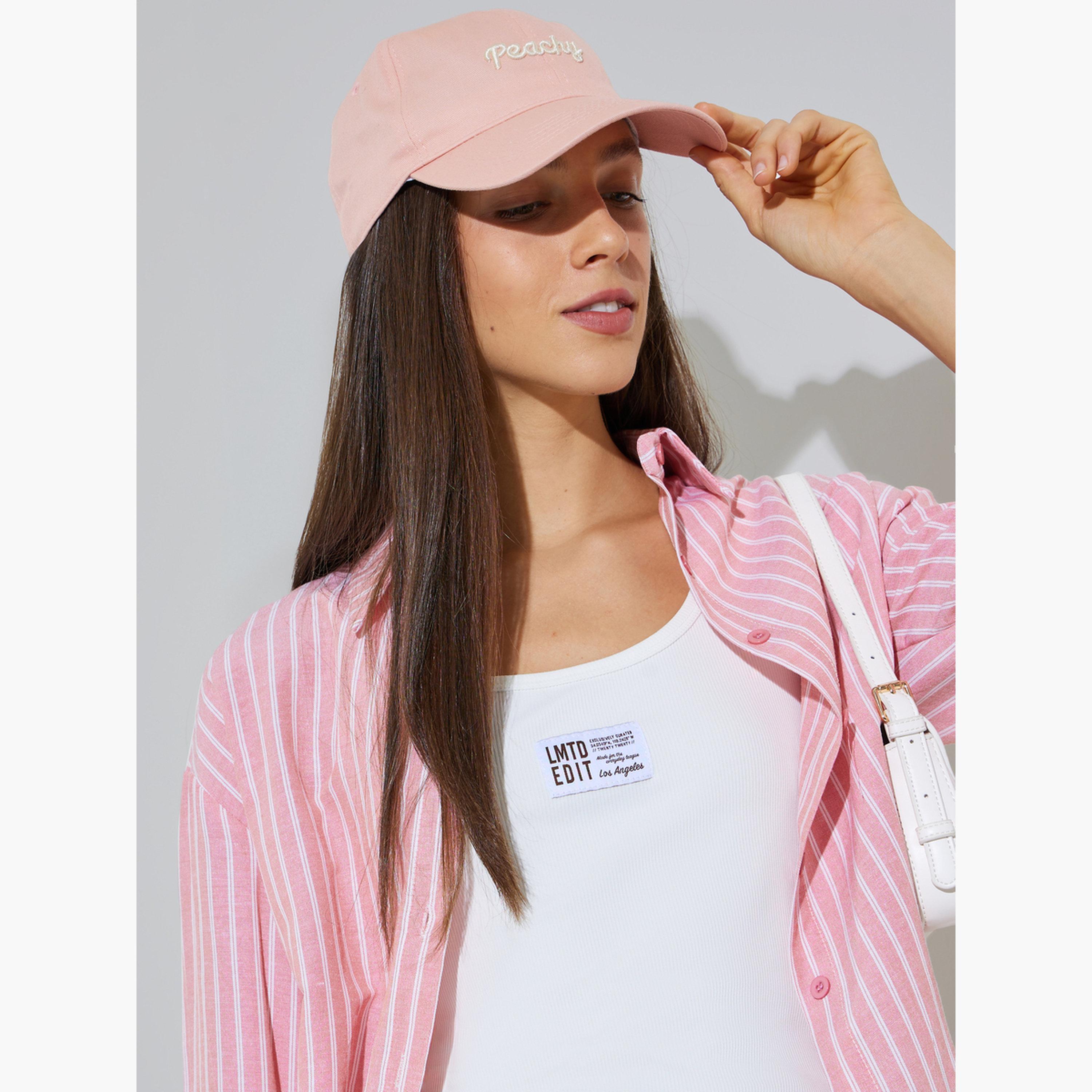 طقم مكون من قطعتين بلوزة بلا أكمام وقميص مخطط بأكمام طويلة-women-clothing-shirtsandblouses-shirts-image-2