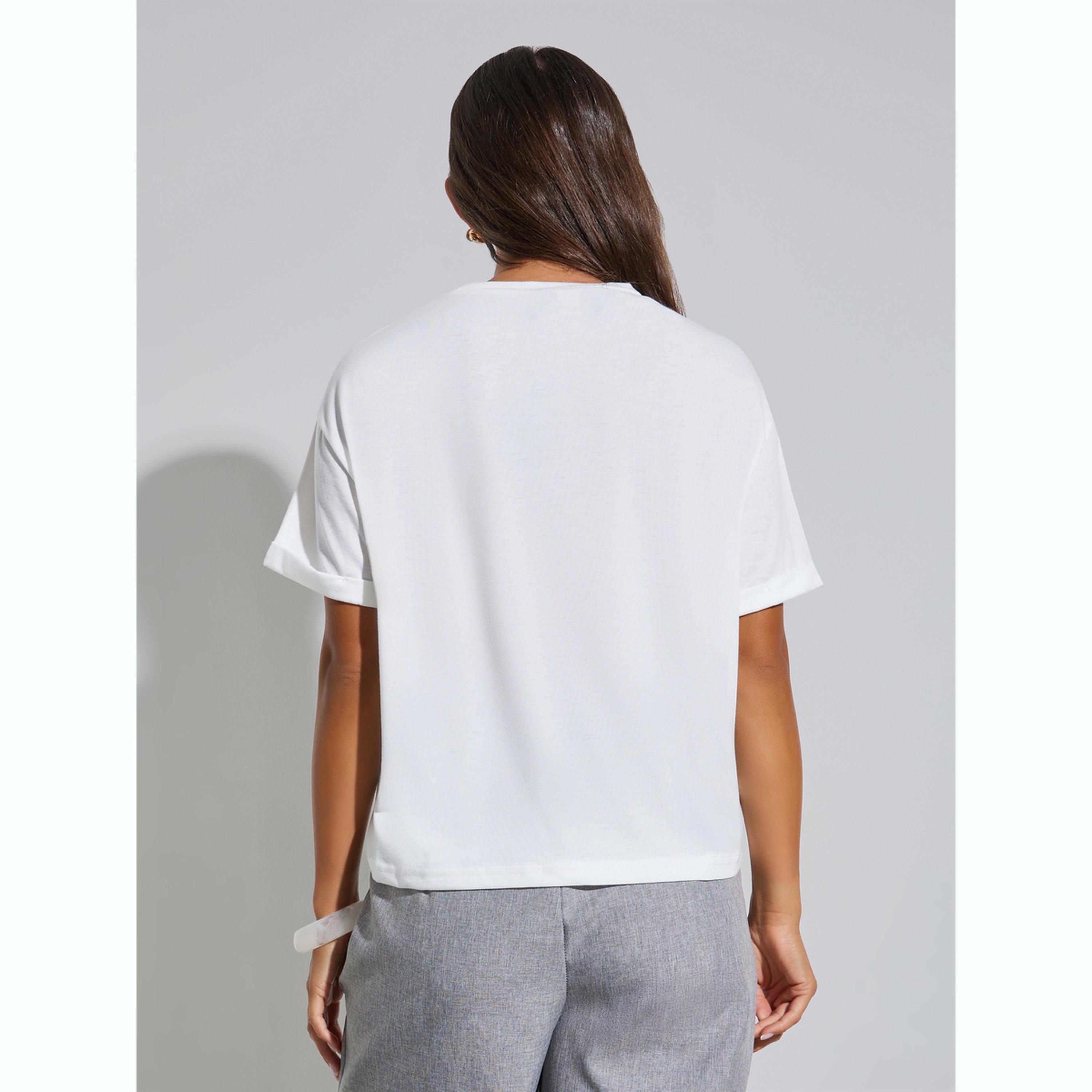 تيشيرت محبوك بياقة دائرية-women-clothing-tshirts-image-4