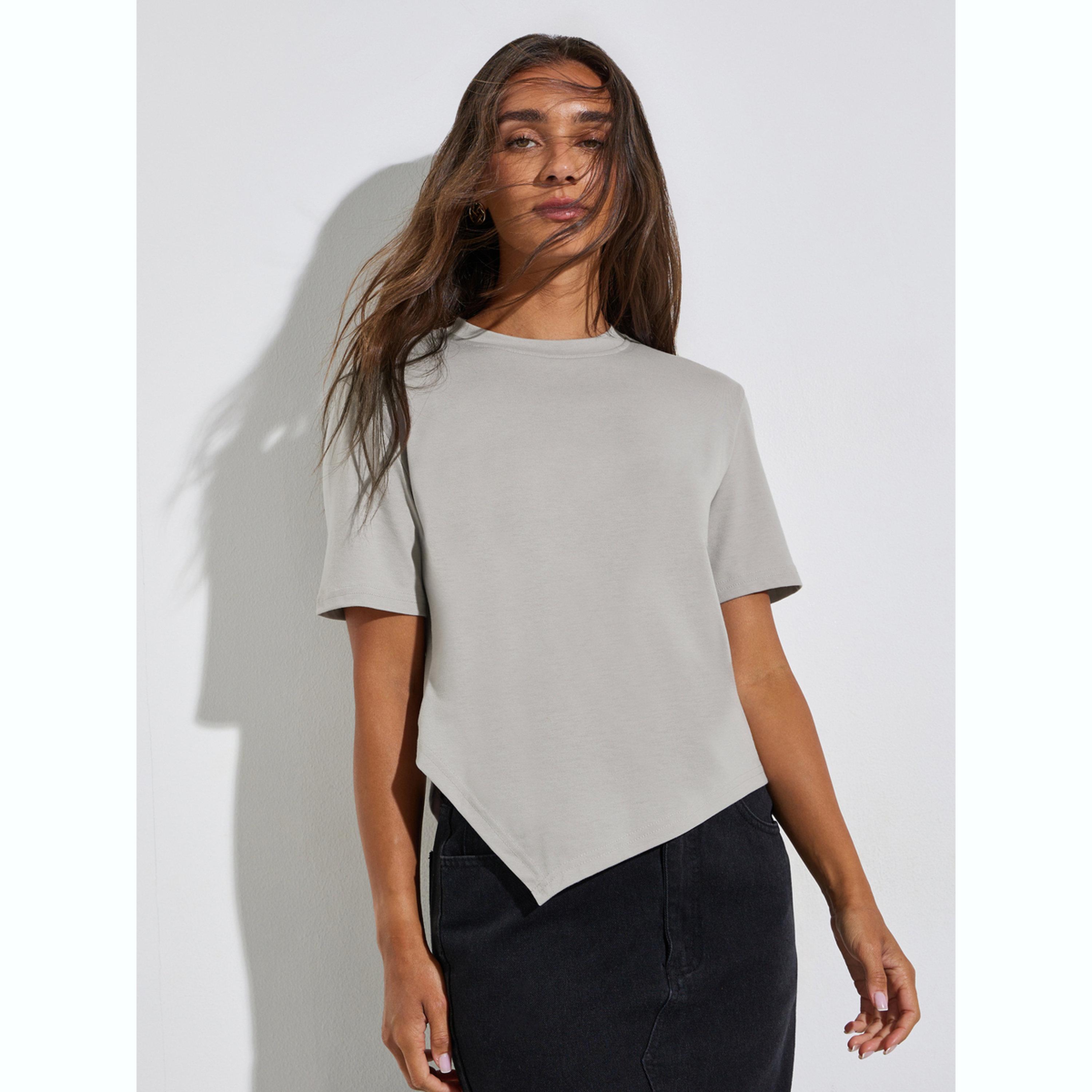 تيشيرت بياقة دائرية وأكمام قصيرة-women-clothing-tshirts-image-1
