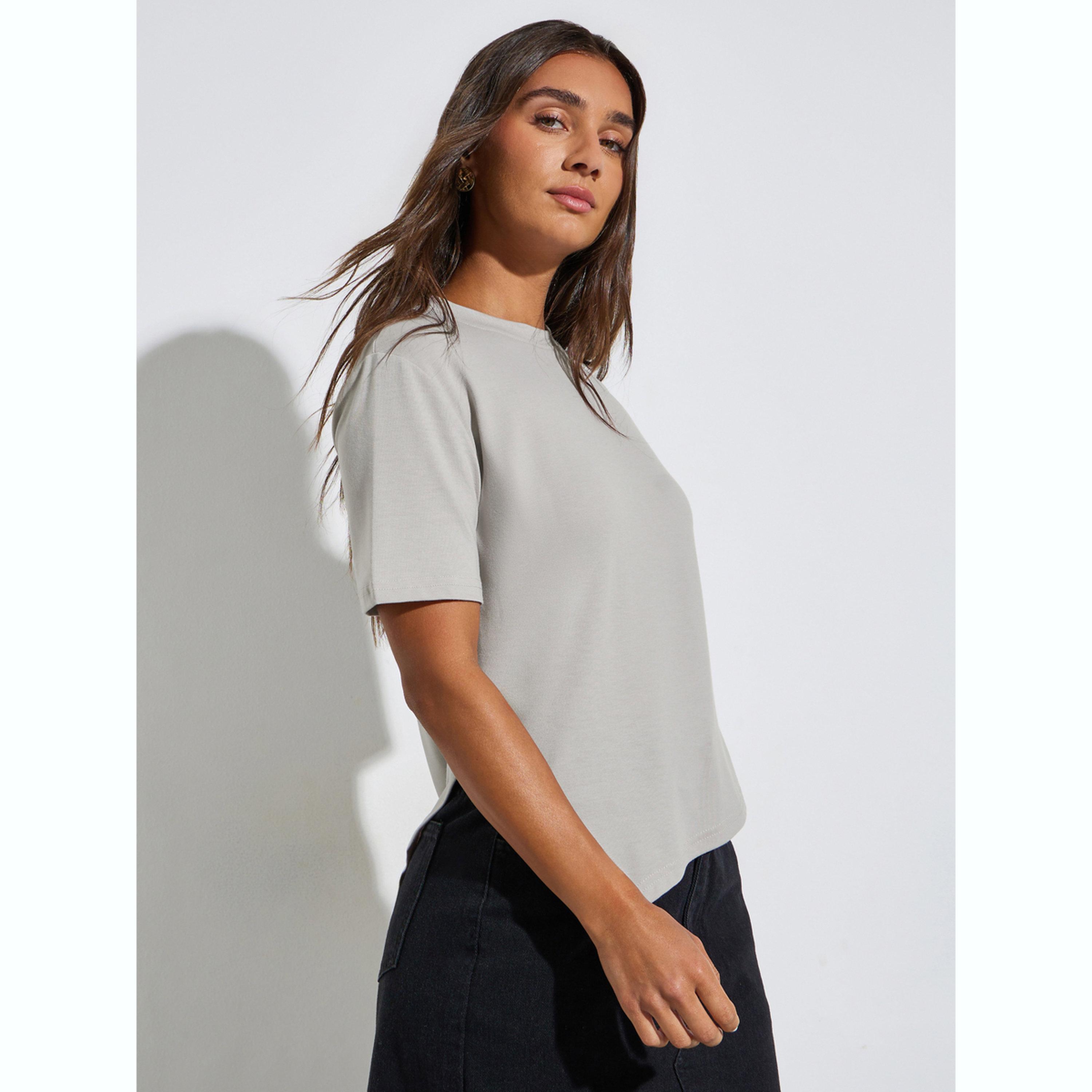 تيشيرت بياقة دائرية وأكمام قصيرة-women-clothing-tshirts-image-3
