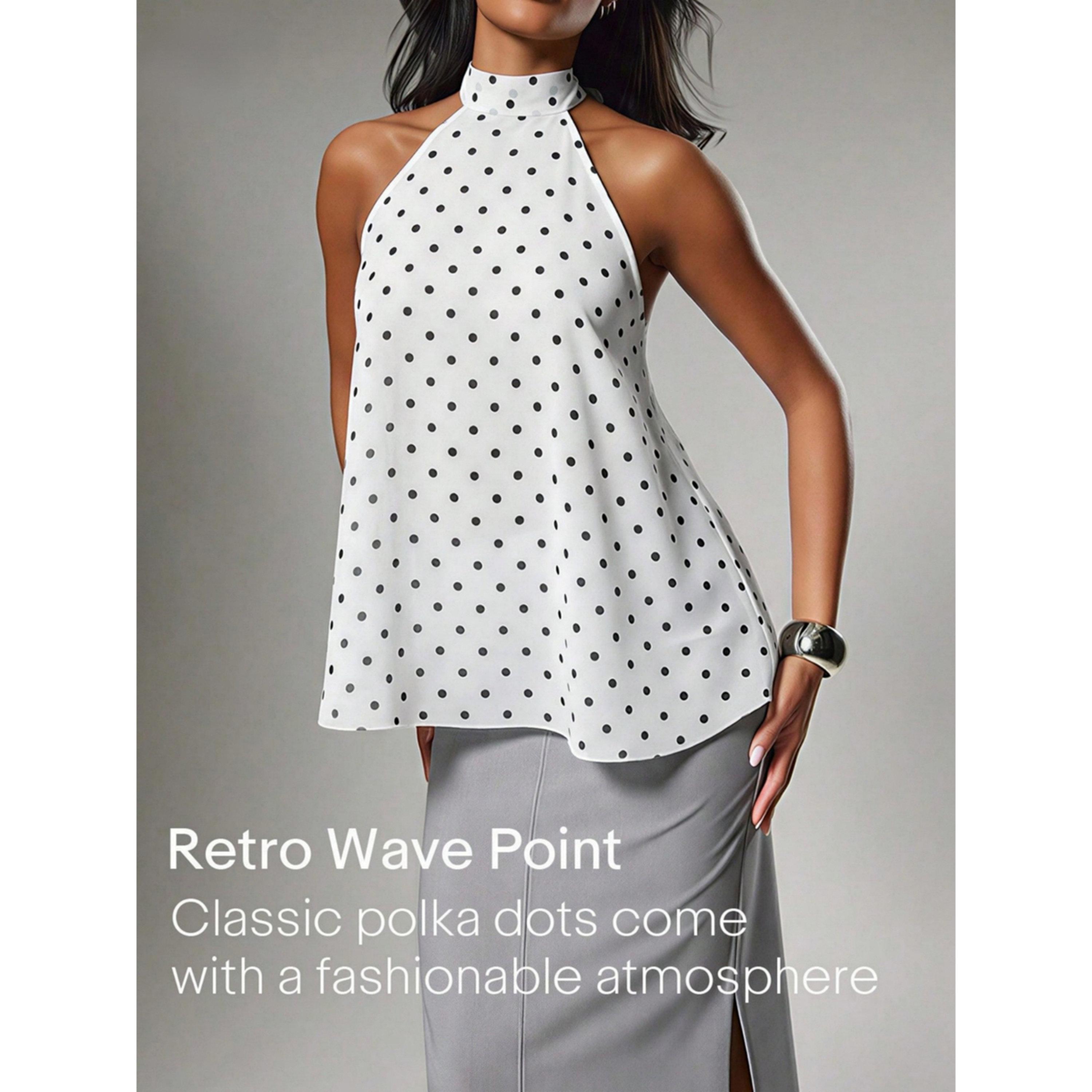 Take Two White Polka Dot Halter Neck Top-women-clothing-shirtsandblouses-blouses-image-6