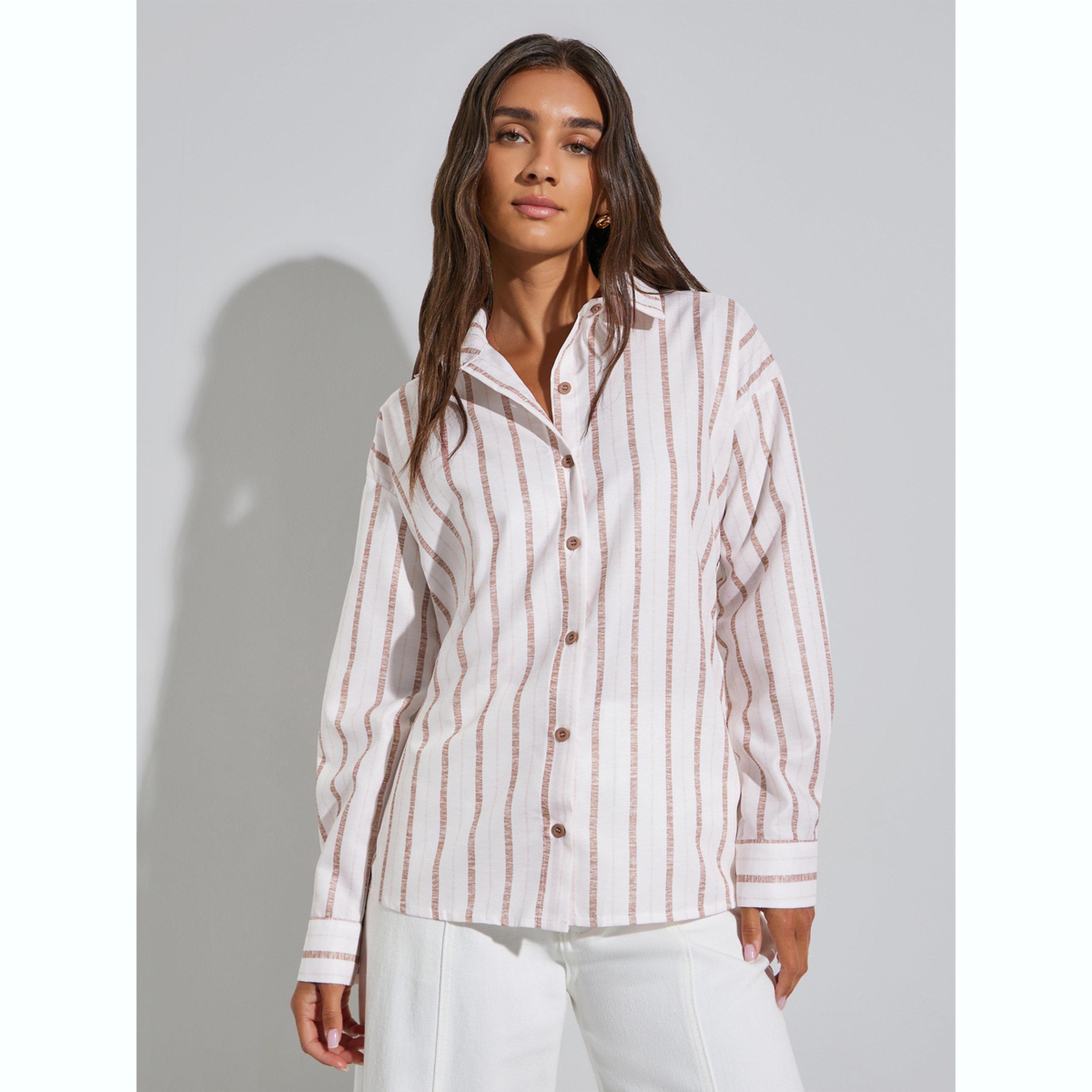 بلوزة واسعة ومخططة بأكمام طويلة-women-clothing-shirtsandblouses-shirts-image-1