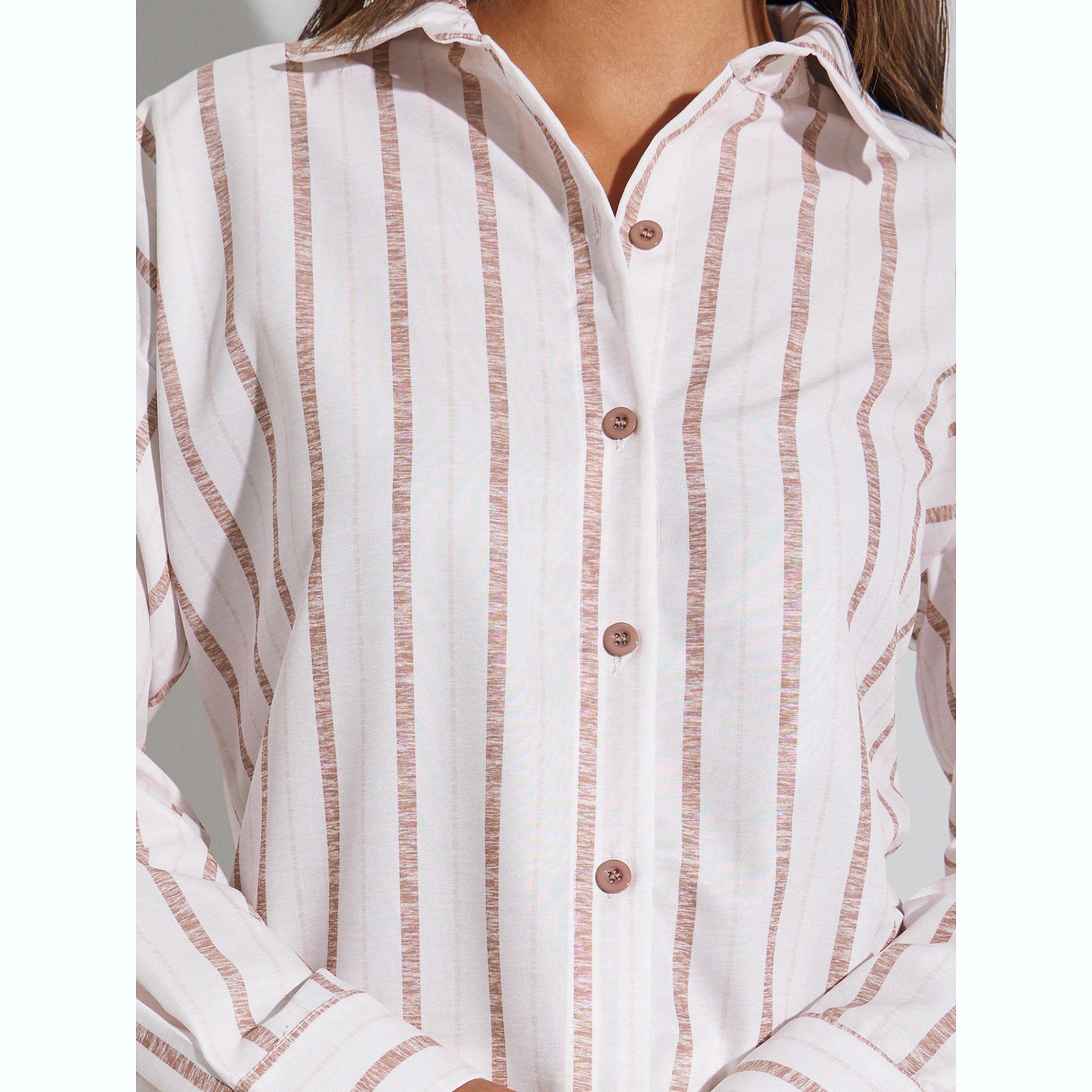 Styli Pink Striped Long Sleeve Oversized Shirt-women-clothing-shirtsandblouses-shirts-image-5
