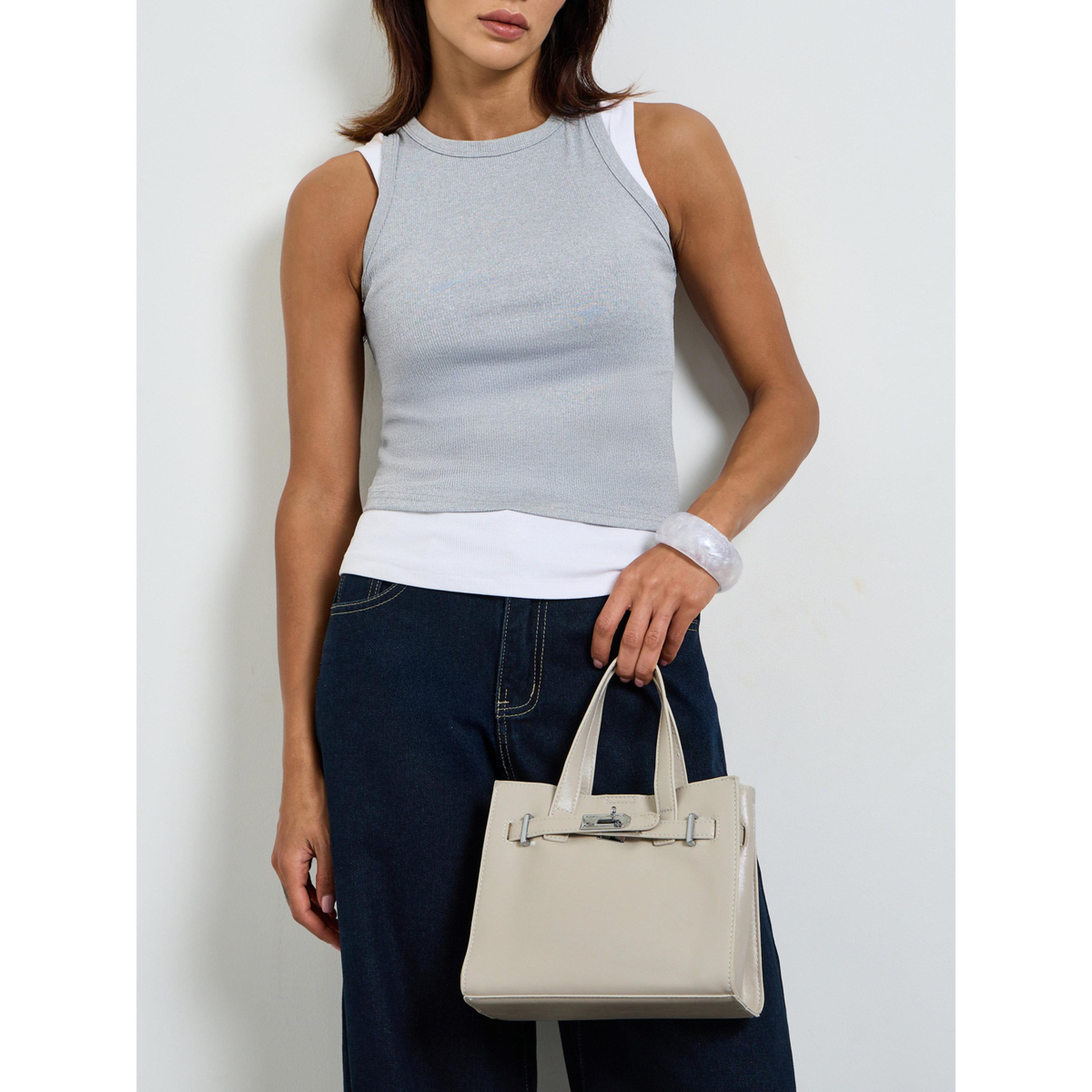 شنطة تسوق رمادية بتفاصيل معدنية-women-bagsandwallets-handbags-image-2