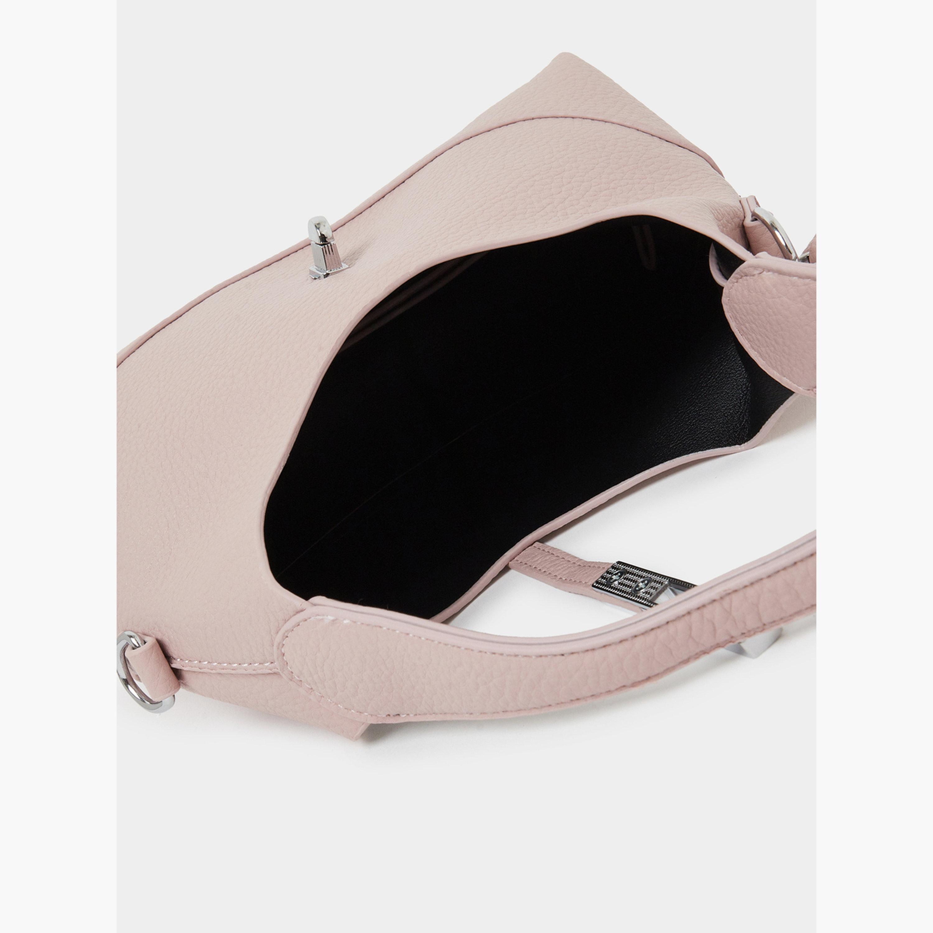 شنطة كتف بتفاصيل بارزة الملمس مع محفظة صغيرة-women-bagsandwallets-handbags-image-5