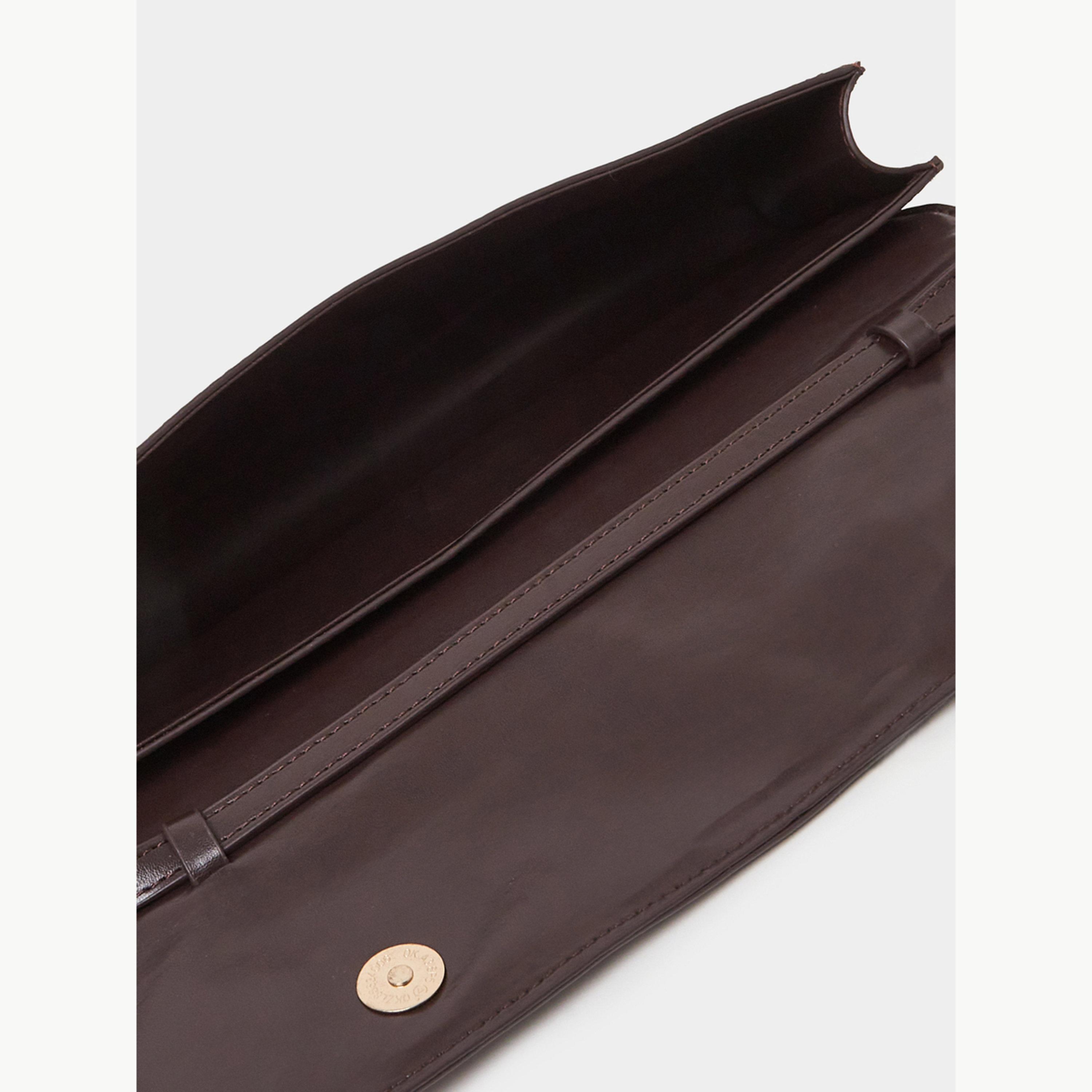 شنطة كلاتش مستطيلة بغطاء وتفاصيل بارزة الملمس-women-bagsandwallets-handbags-image-4