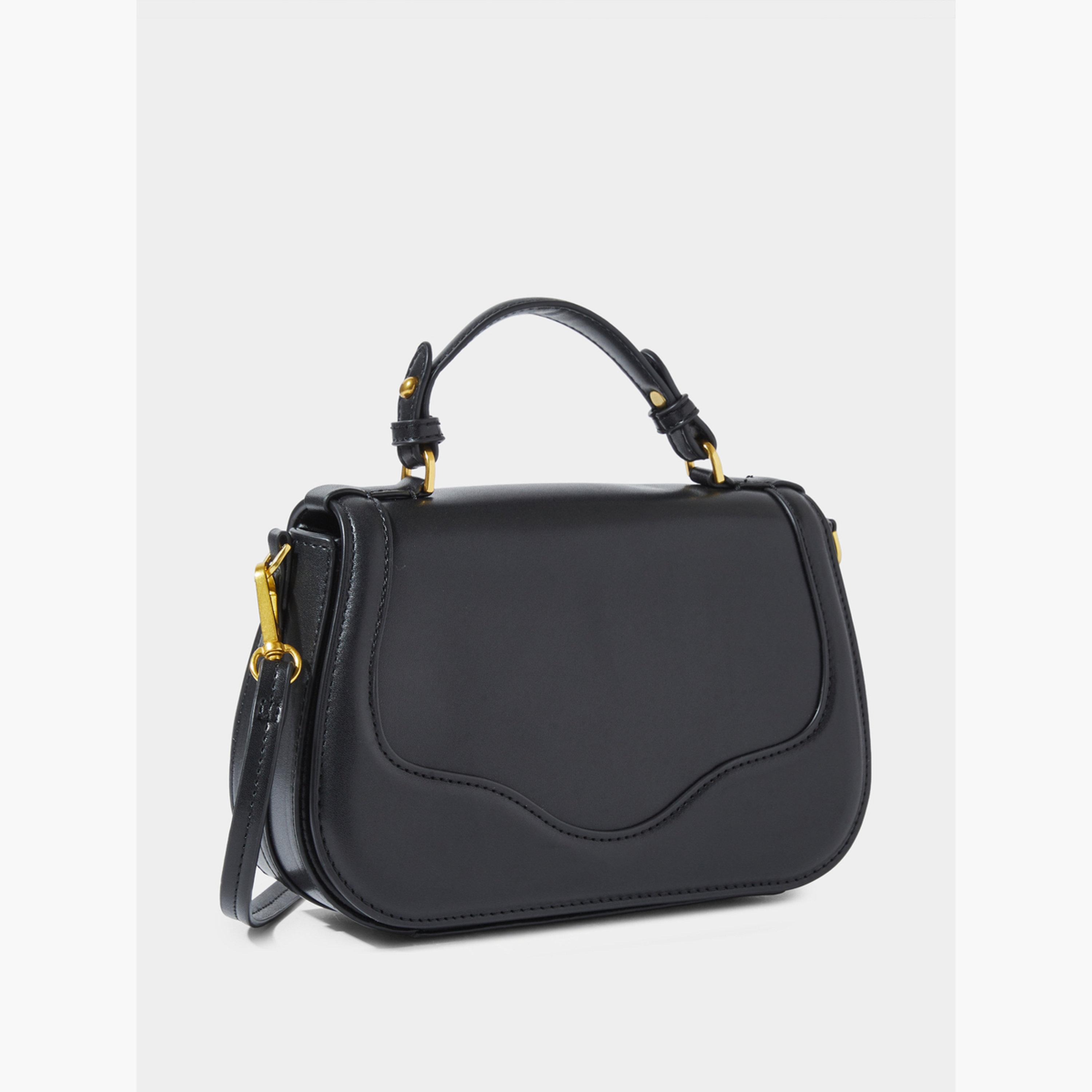 Styli Black Canvas Strap Crossbody Bag-women-bagsandwallets-handbags-image-3