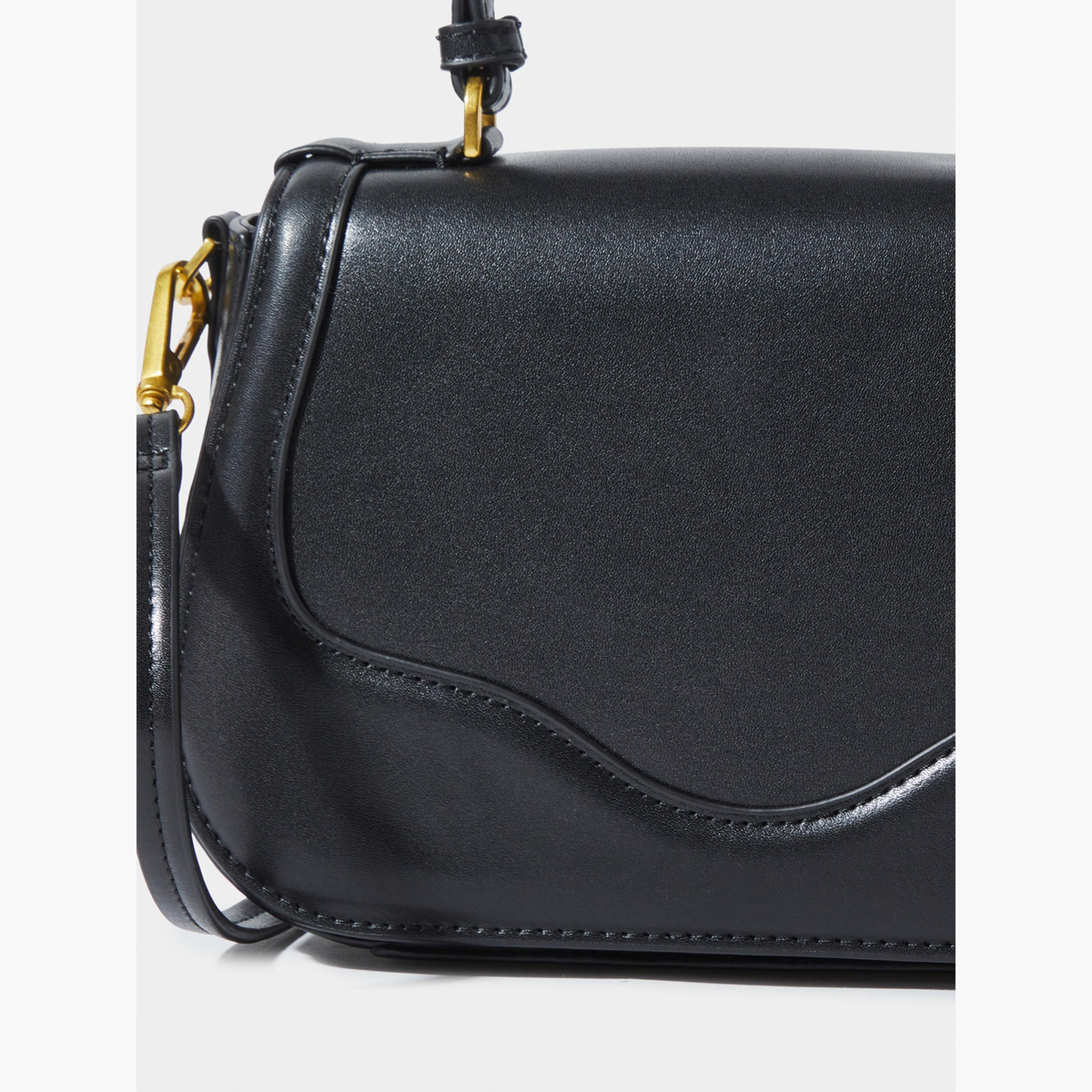 Styli Black Canvas Strap Crossbody Bag-women-bagsandwallets-handbags-image-5