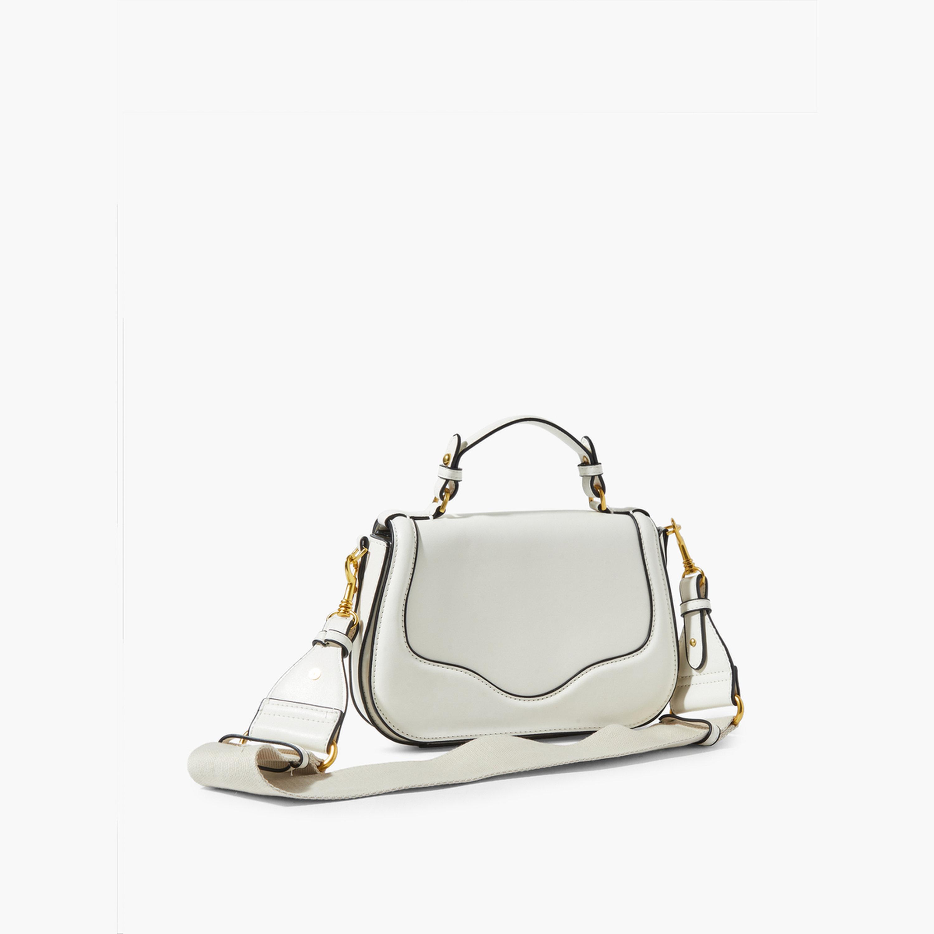 ستايلي - شنطة كروس بحزام من قماش الكانفاس بلون أبيض كريمي-women-bagsandwallets-handbags-image-1