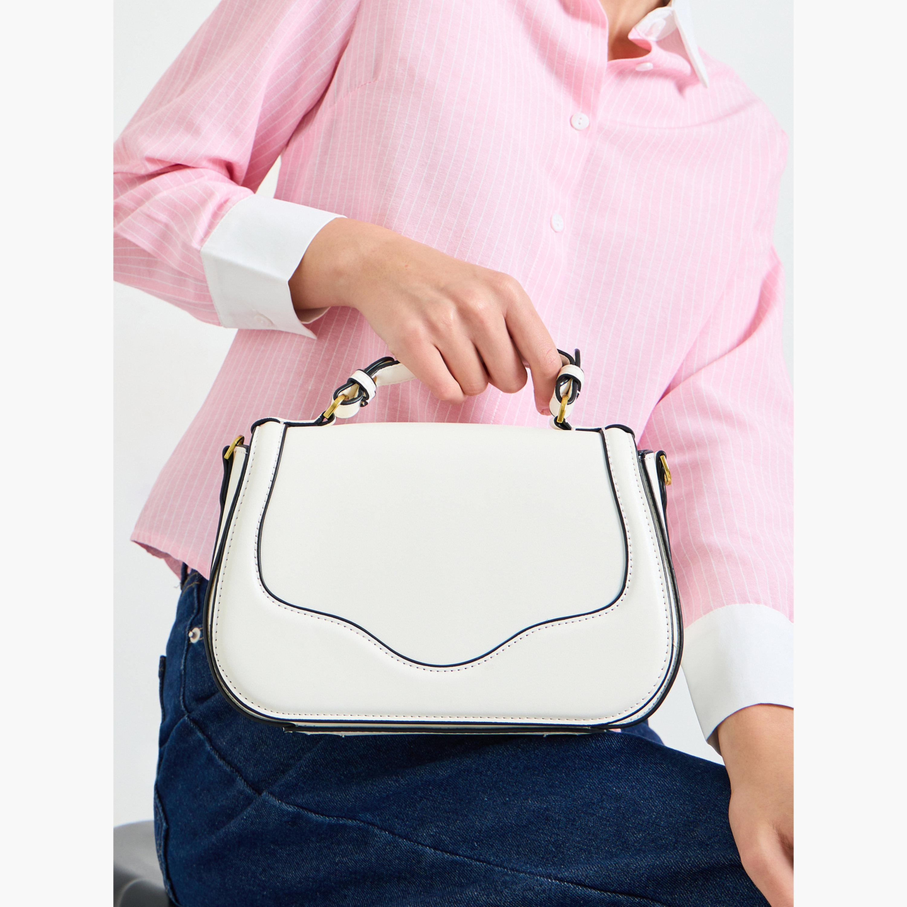 ستايلي - شنطة كروس بحزام من قماش الكانفاس بلون أبيض كريمي-women-bagsandwallets-handbags-image-2