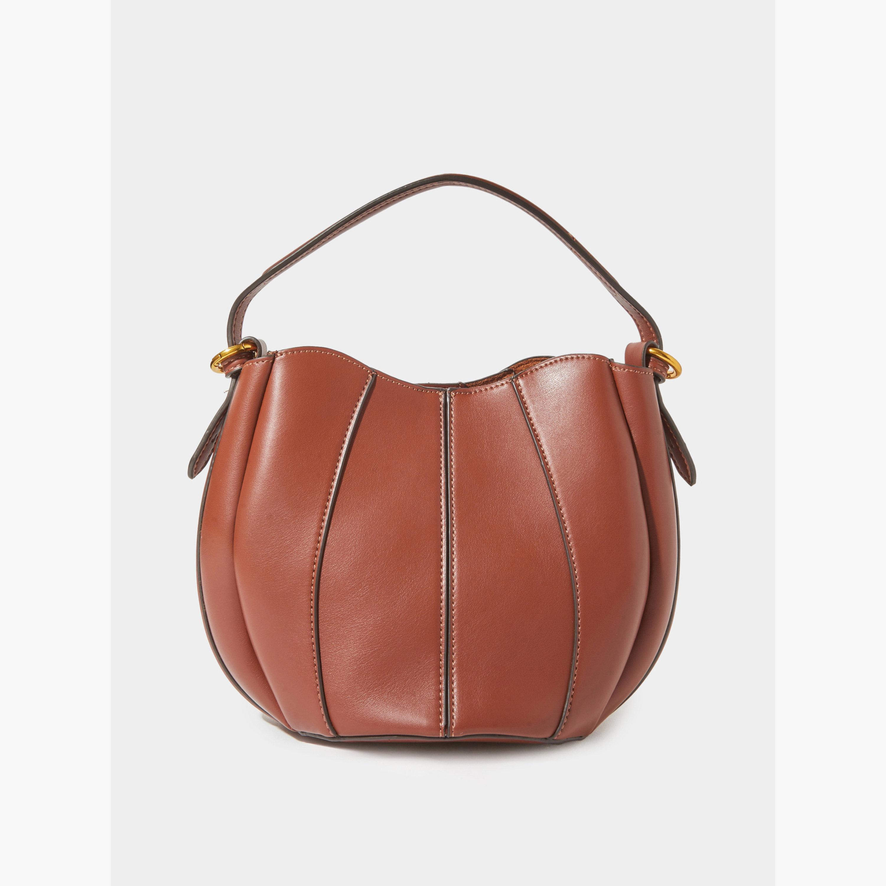 ستايلي - شنطة دلو بنية اللون من الجلد الصناعي مع جيب-women-bagsandwallets-handbags-image-3