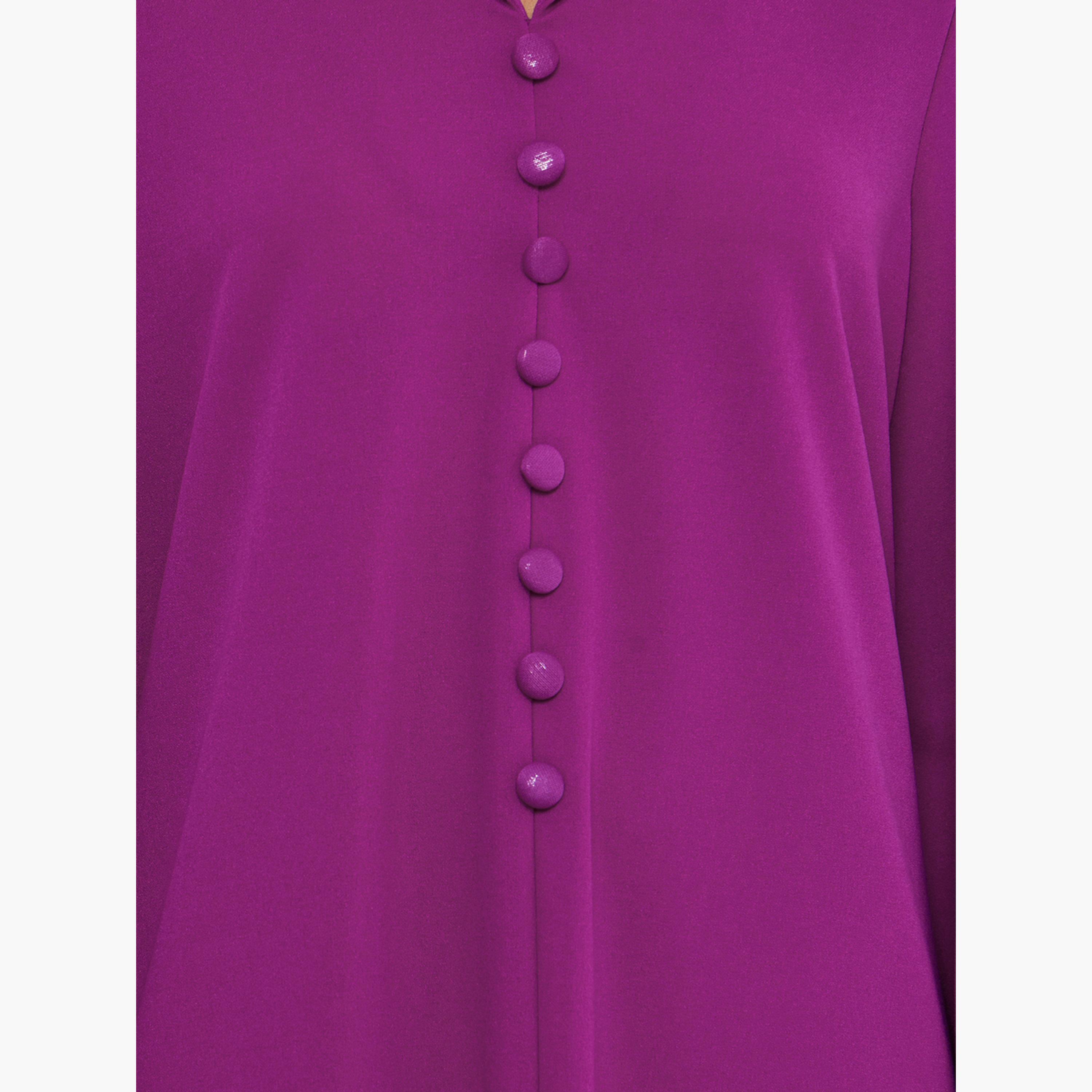 Styli Purple Slit Sleeve Jalabiya with Button Detail-women-arabicclothing-jalabiyas-image-6
