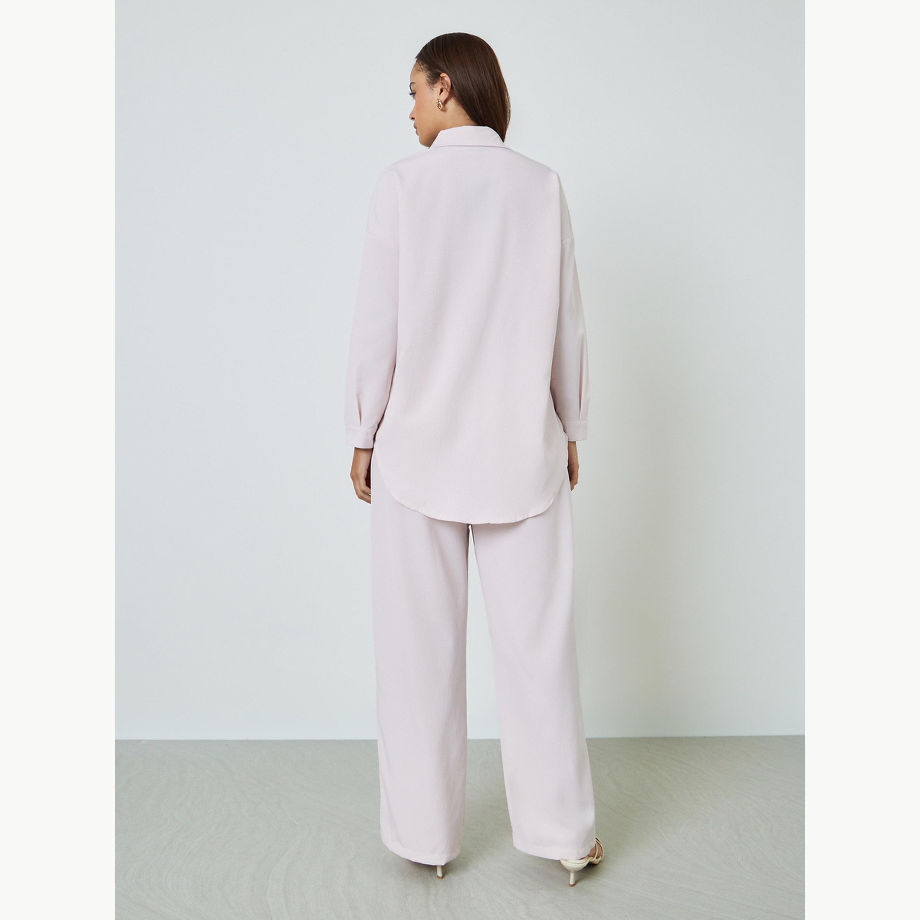Amirah X Styli Beige Shirt and Wide Leg Pants Set-women-clothing-coordsets-image-3