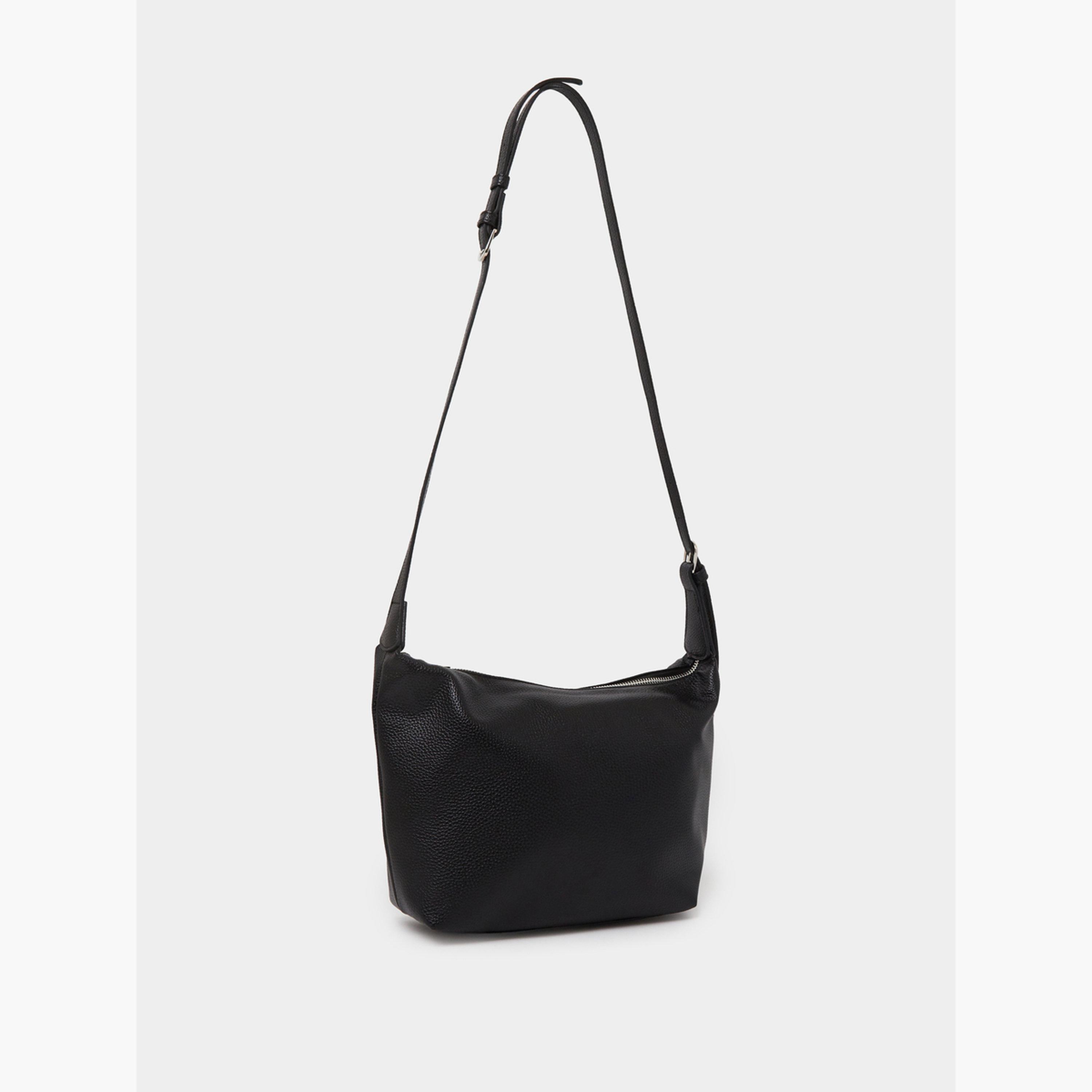 Styli Black Textured Hobo Bag-women-bagsandwallets-handbags-image-1