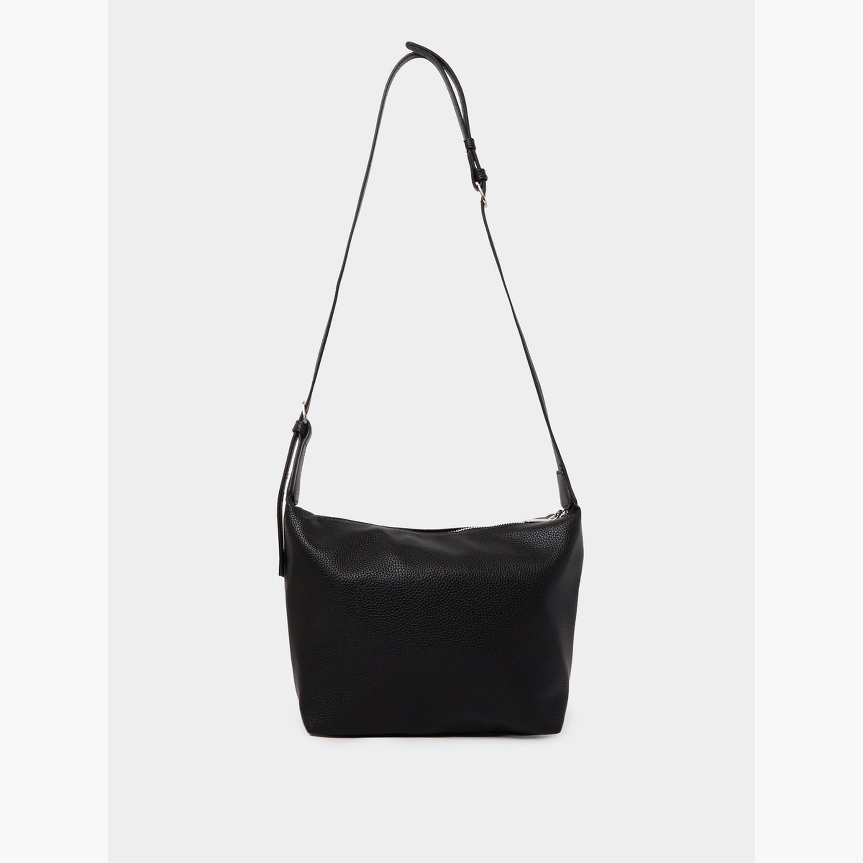 Styli Black Textured Hobo Bag-women-bagsandwallets-handbags-image-2