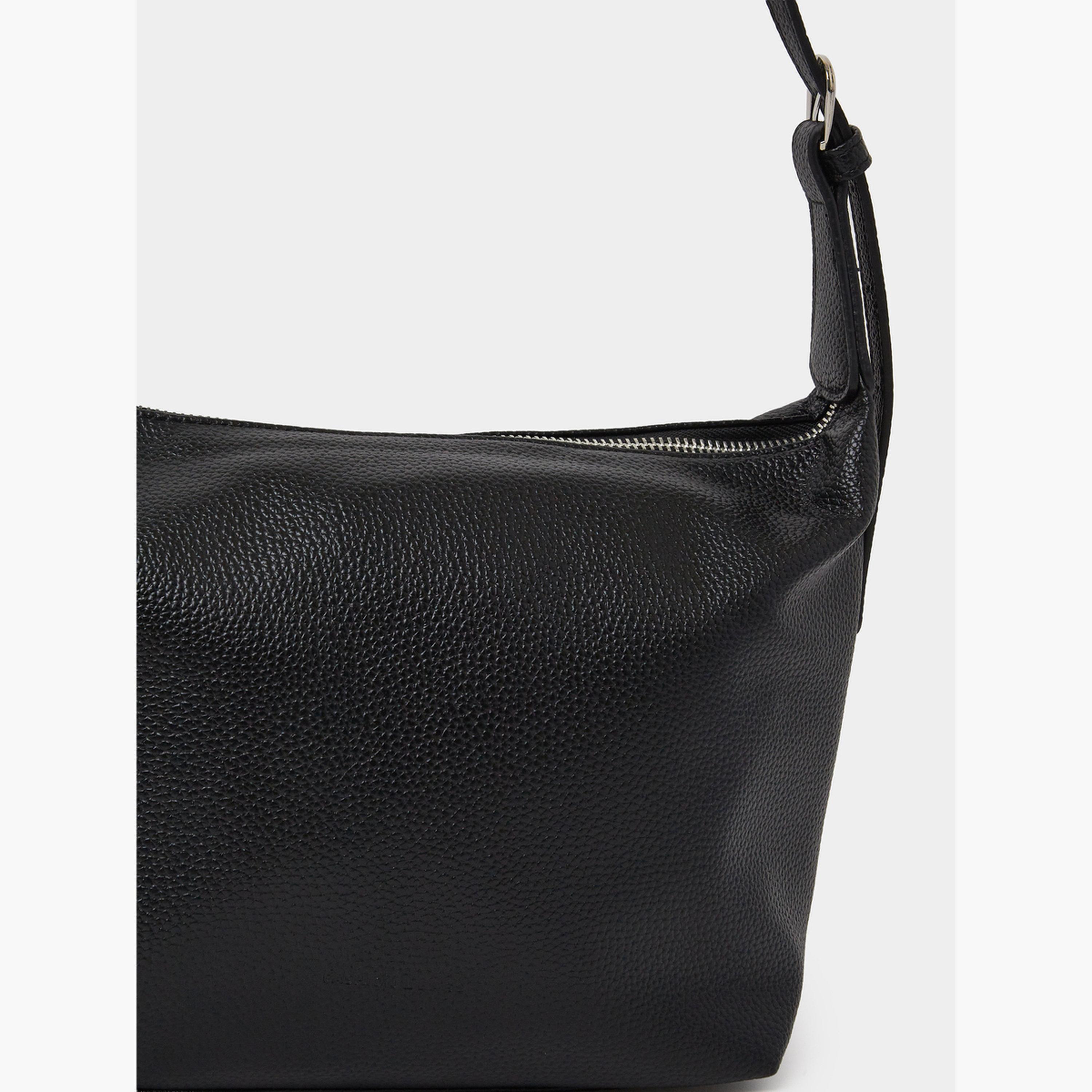 Styli Black Textured Hobo Bag-women-bagsandwallets-handbags-image-3