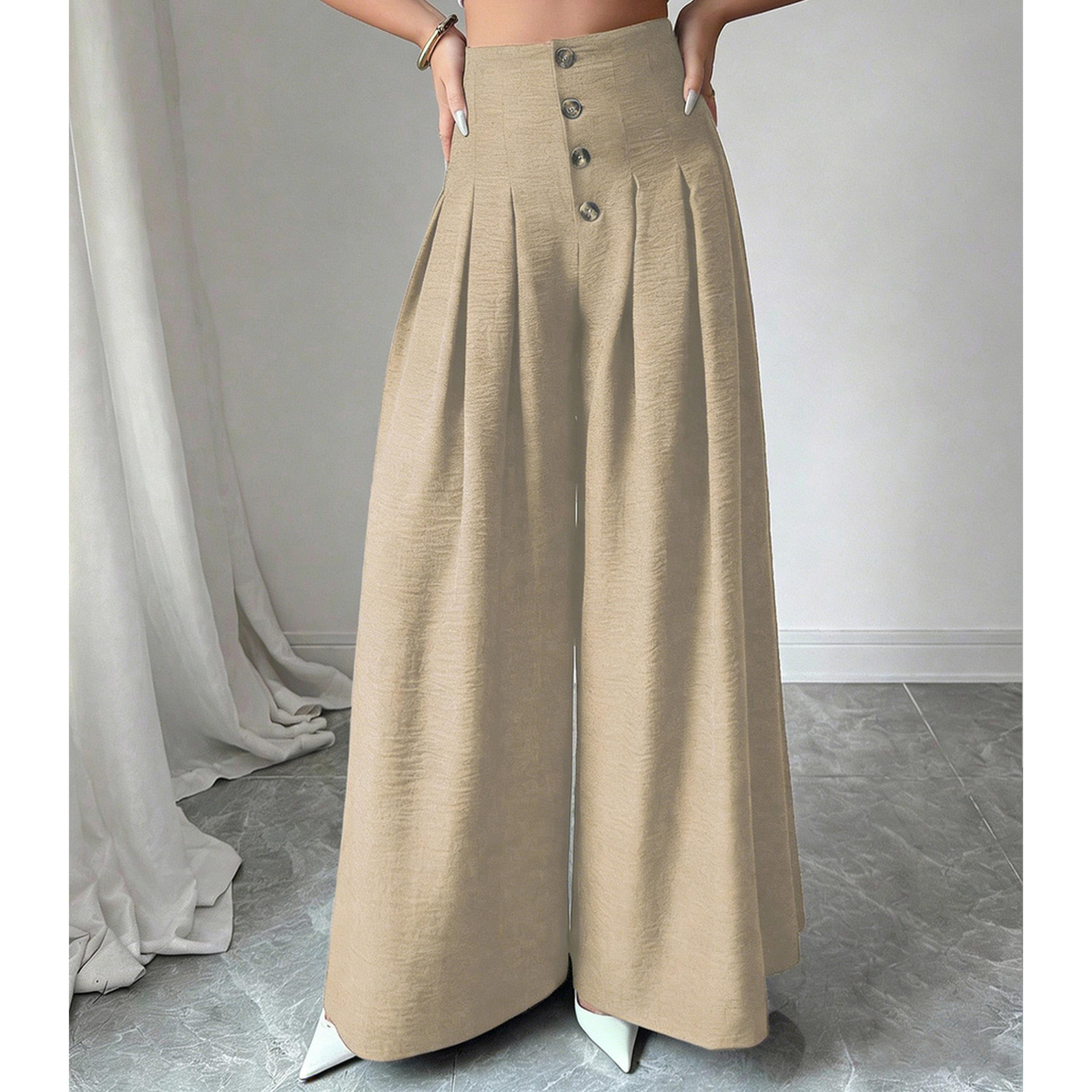 Take Two Khaki Wide-Leg Palazzo Trousers-women-clothing-joggers-image-1