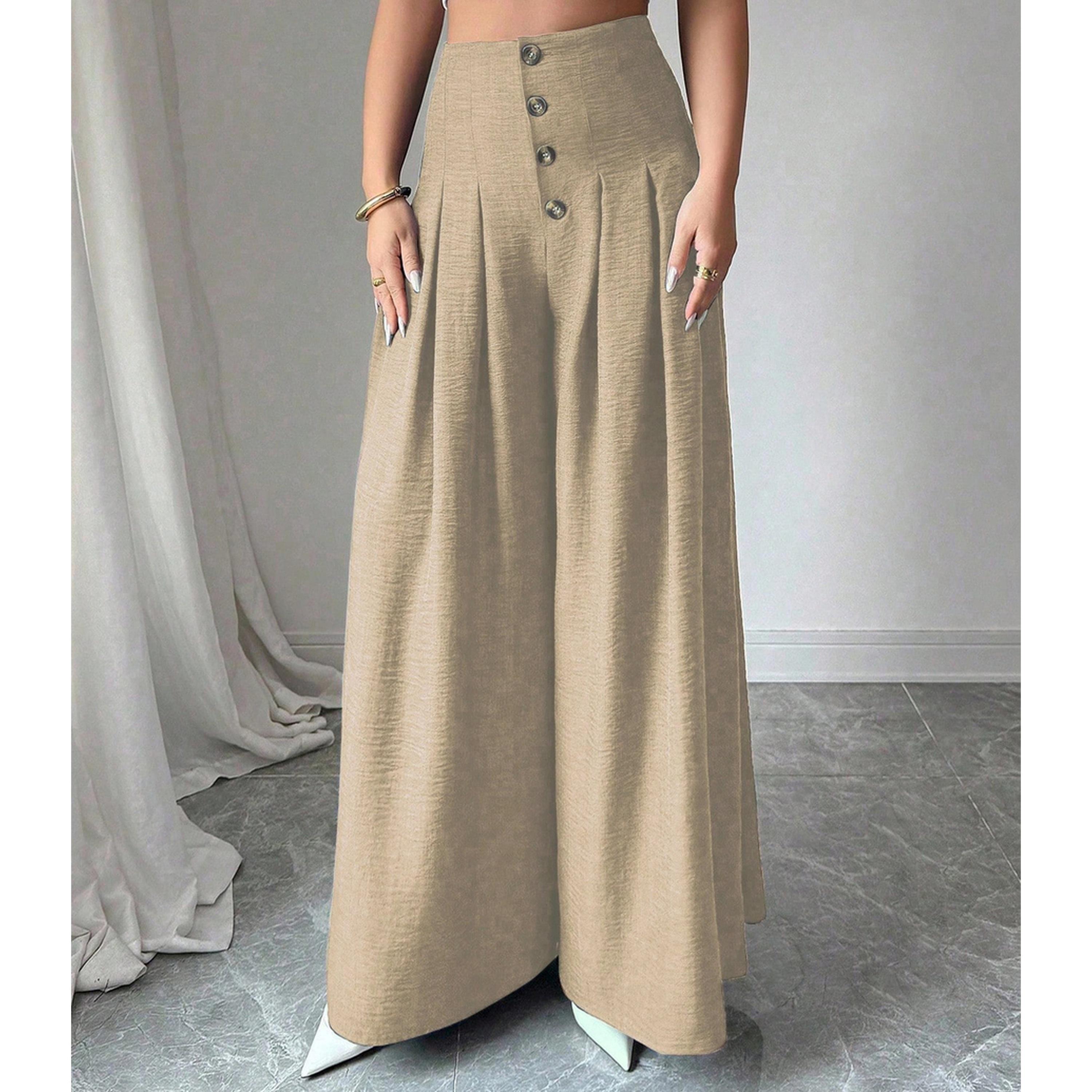 Take Two Khaki Wide-Leg Palazzo Trousers-women-clothing-joggers-image-2