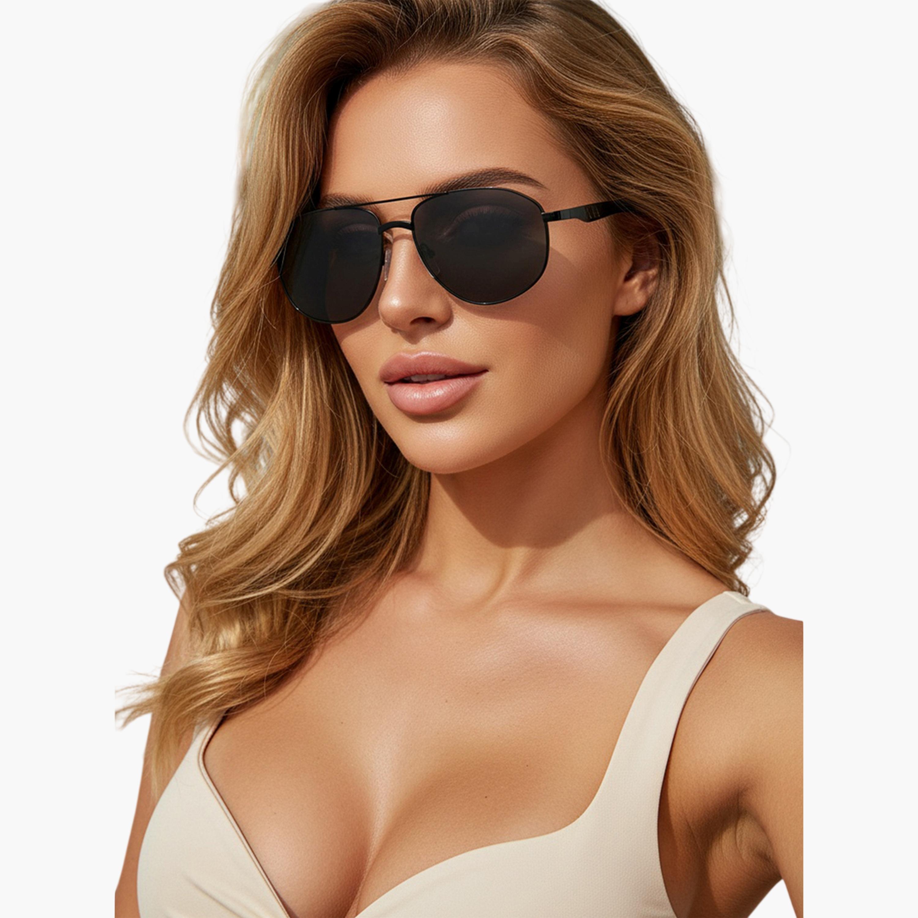 Take Two Black Aviator Sunglasses-women-sunglasses-image-4