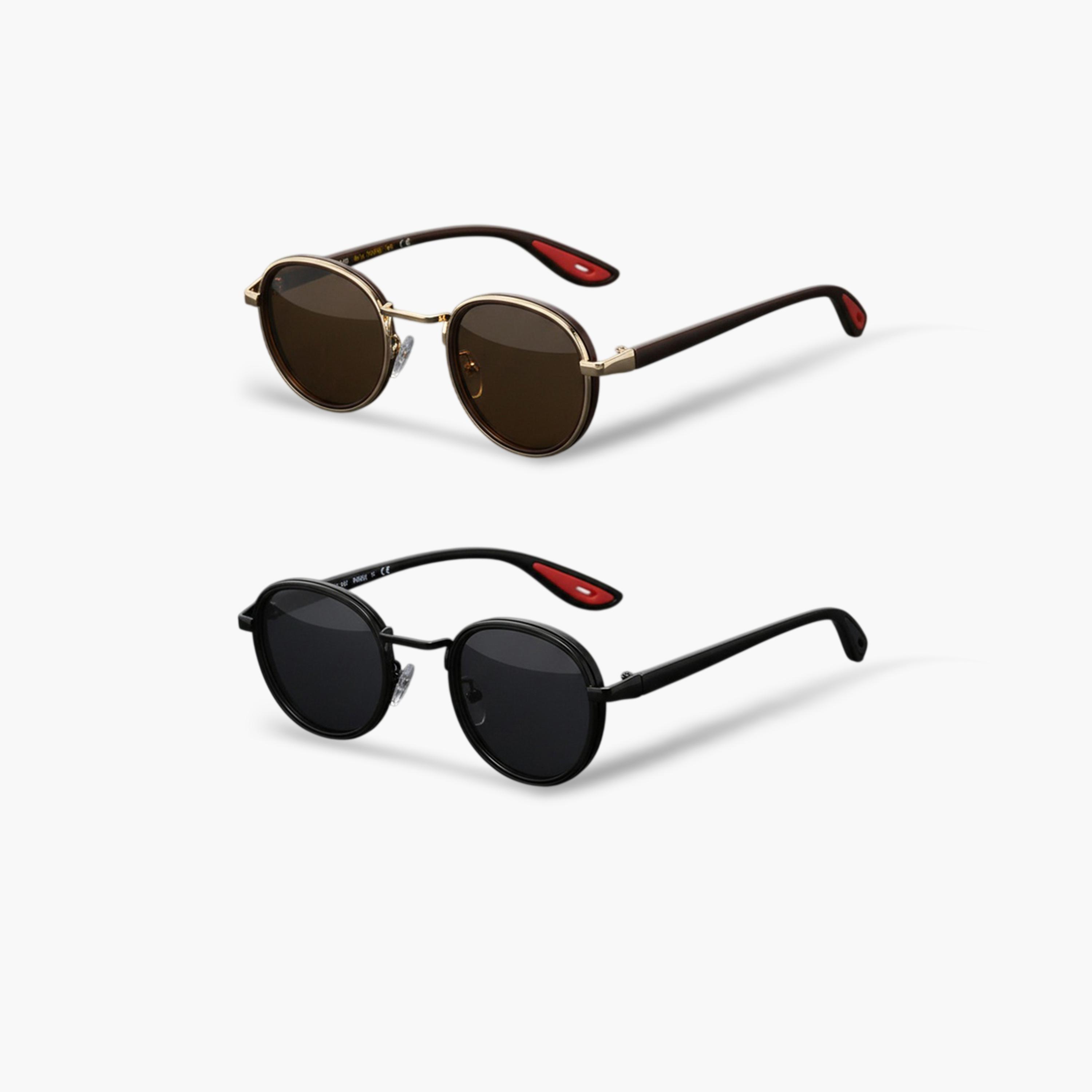 Take Two Pack of 2 - Retro Round Metal Sunglasses-women-sunglasses-image-1