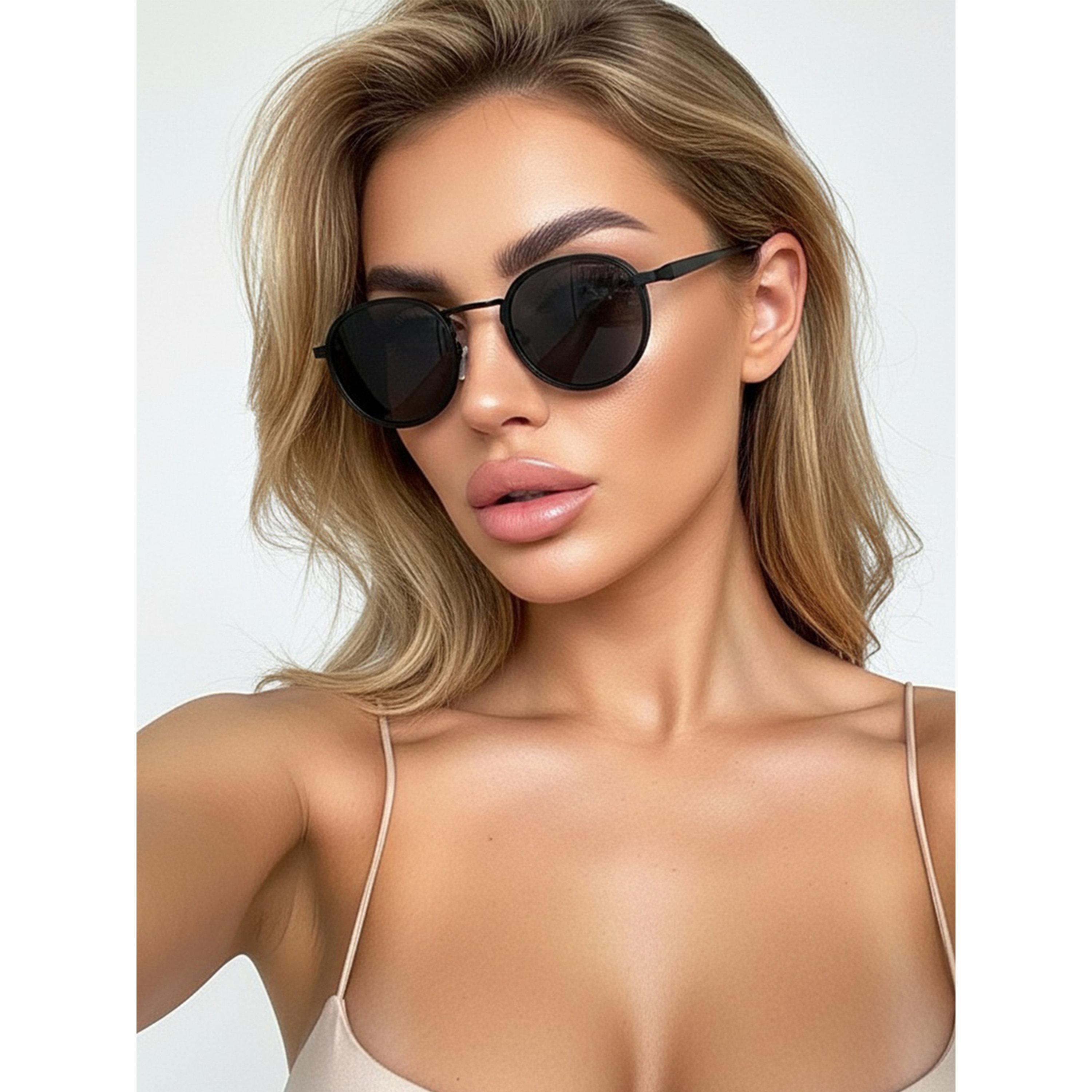 مجموعة من 2 نظارة شمسية معدنية دائرية ريترو-women-sunglasses-image-2