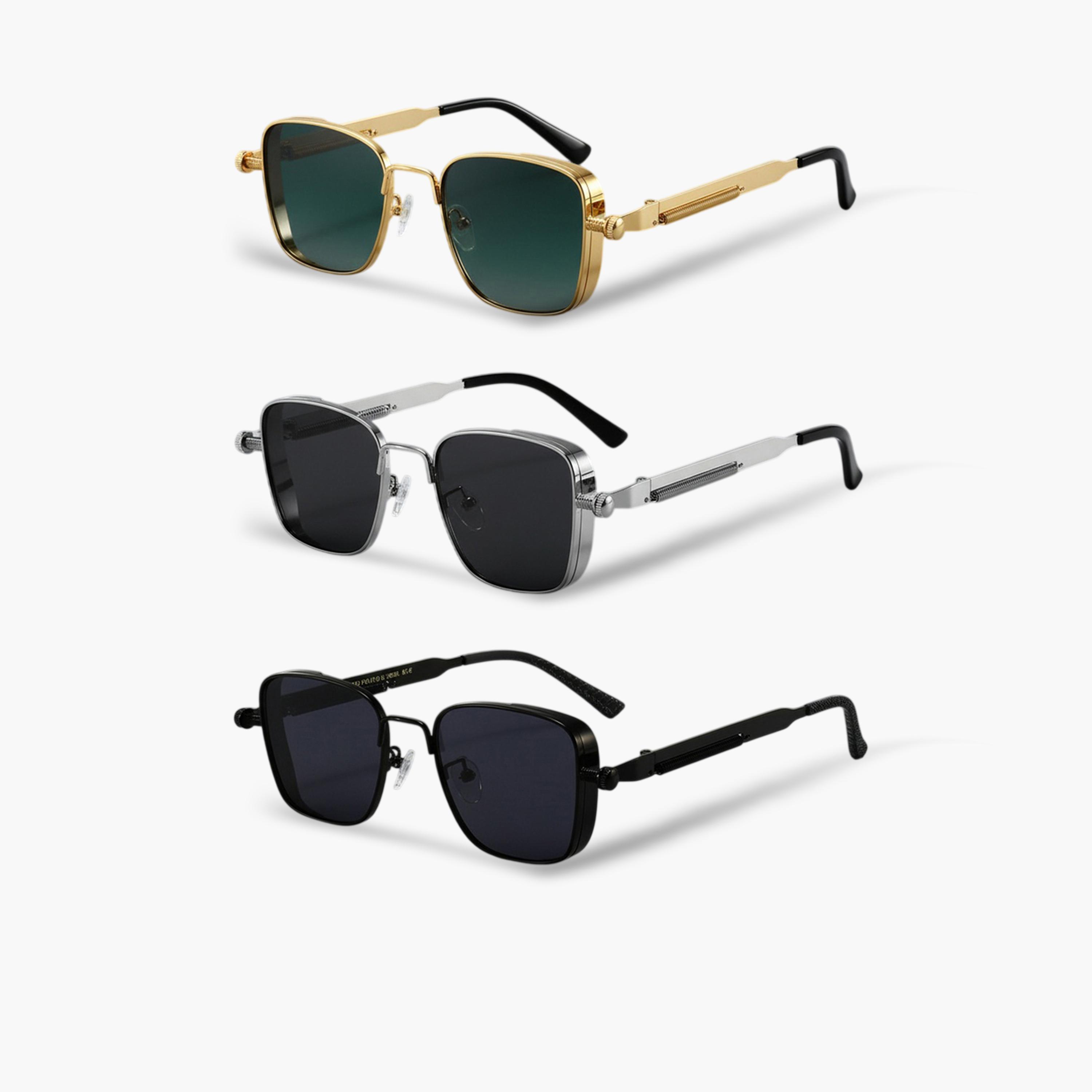 مجموعة من 3 نظارات شمسية معدنية مربعة ريترو-women-sunglasses-image-1