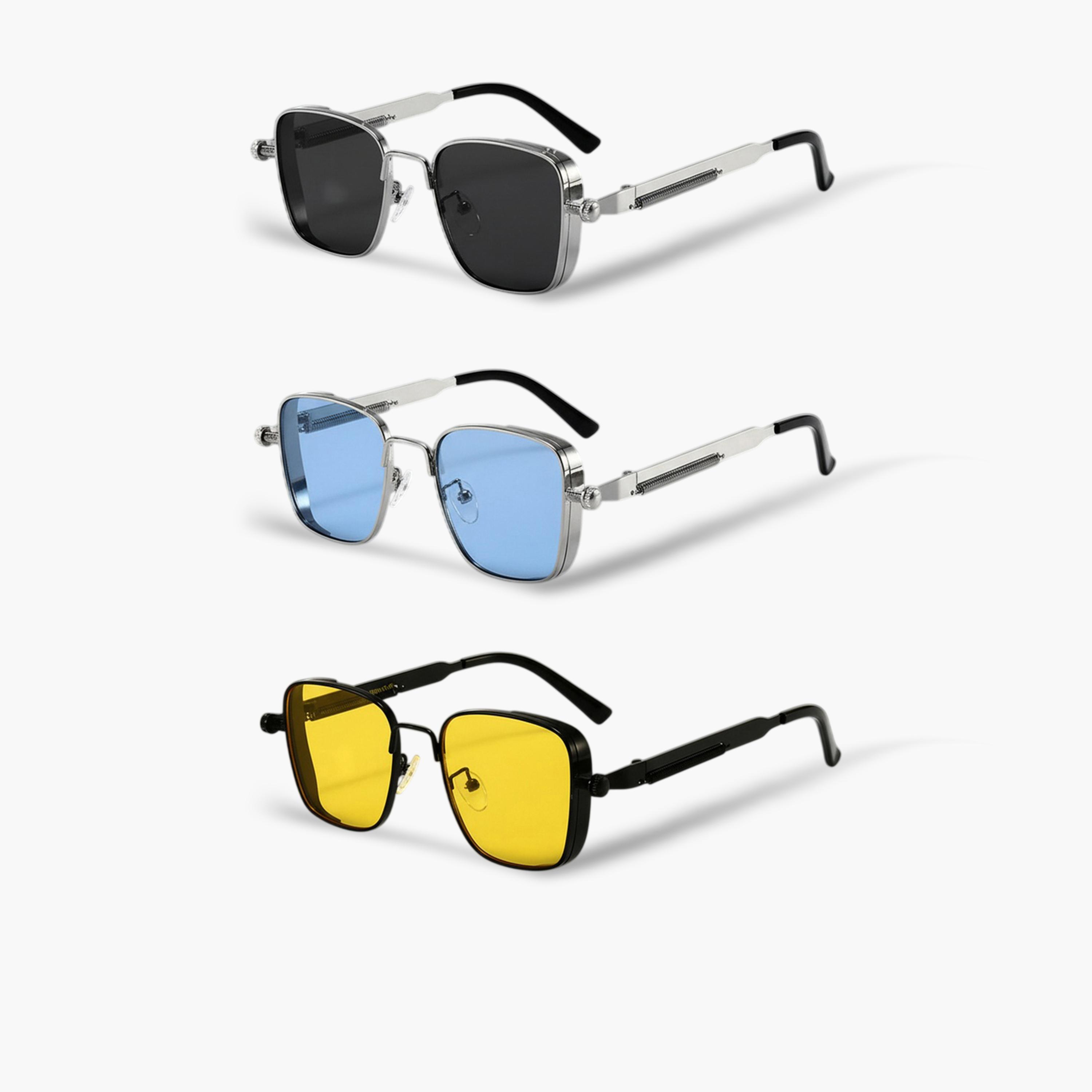 مجموعة من 3 نظارات شمسية معدنية مربعة ريترو-women-sunglasses-image-1
