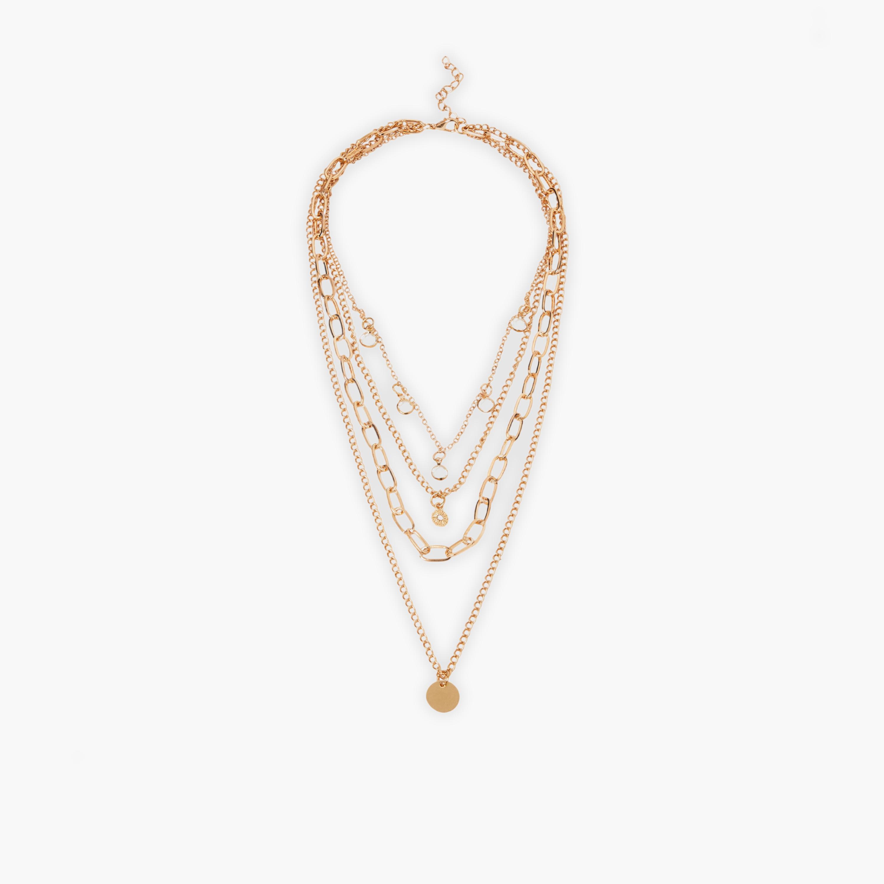 قلادة متعددة الطبقات بتفاصيل عملات دائرية-women-watchesandjewellery-jewellery-necklacesandpendants-image-1