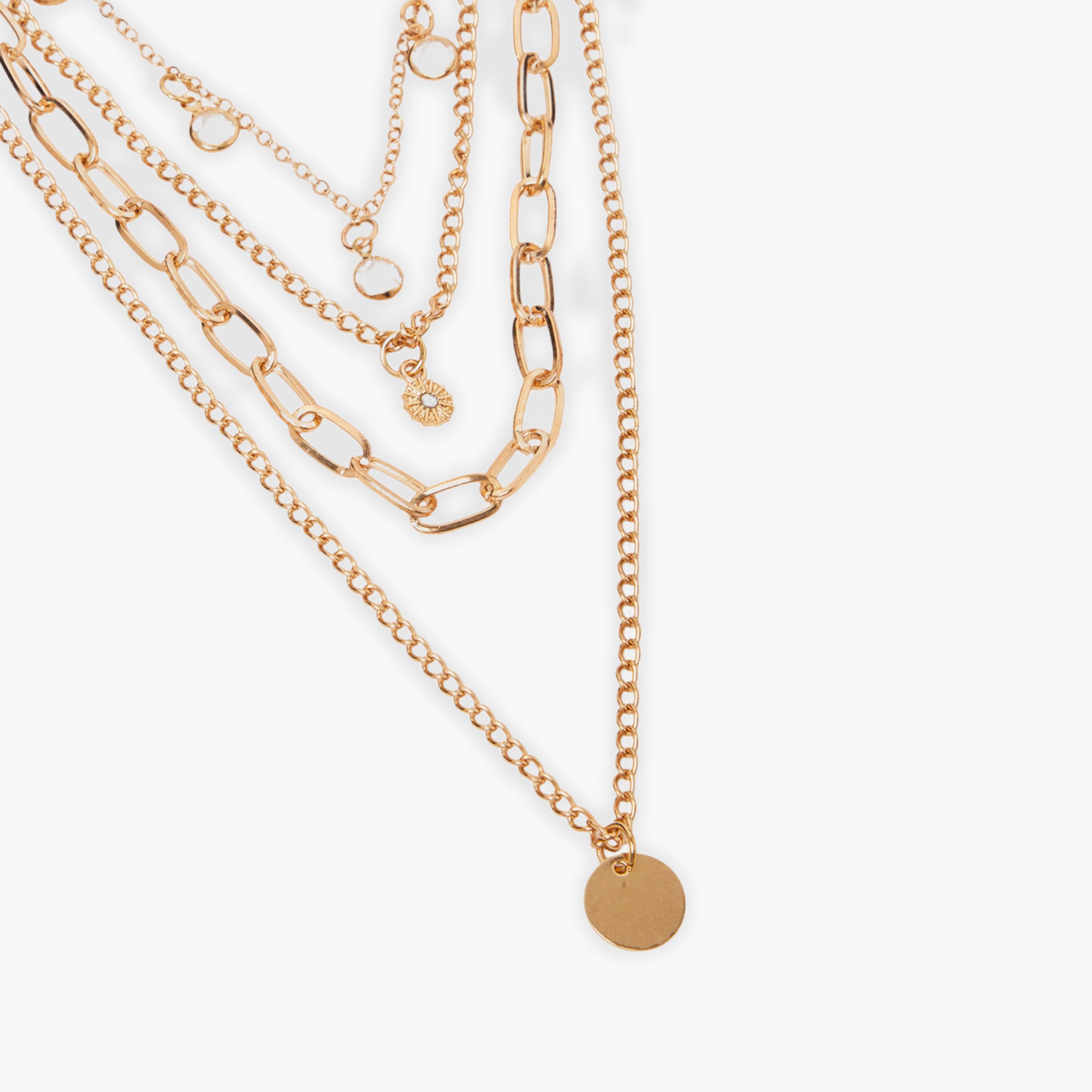قلادة متعددة الطبقات بتفاصيل عملات دائرية-women-watchesandjewellery-jewellery-necklacesandpendants-image-2