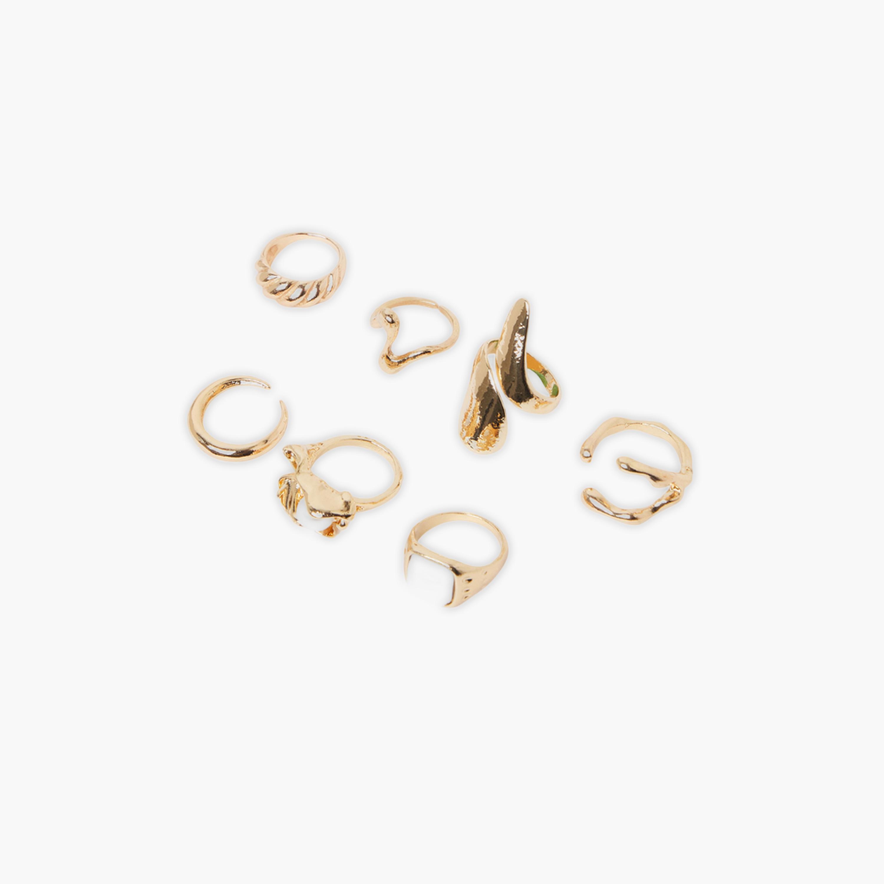 Styli Set of 7 - Geometric Design Rings-women-watchesandjewellery-jewellery-rings-image-1