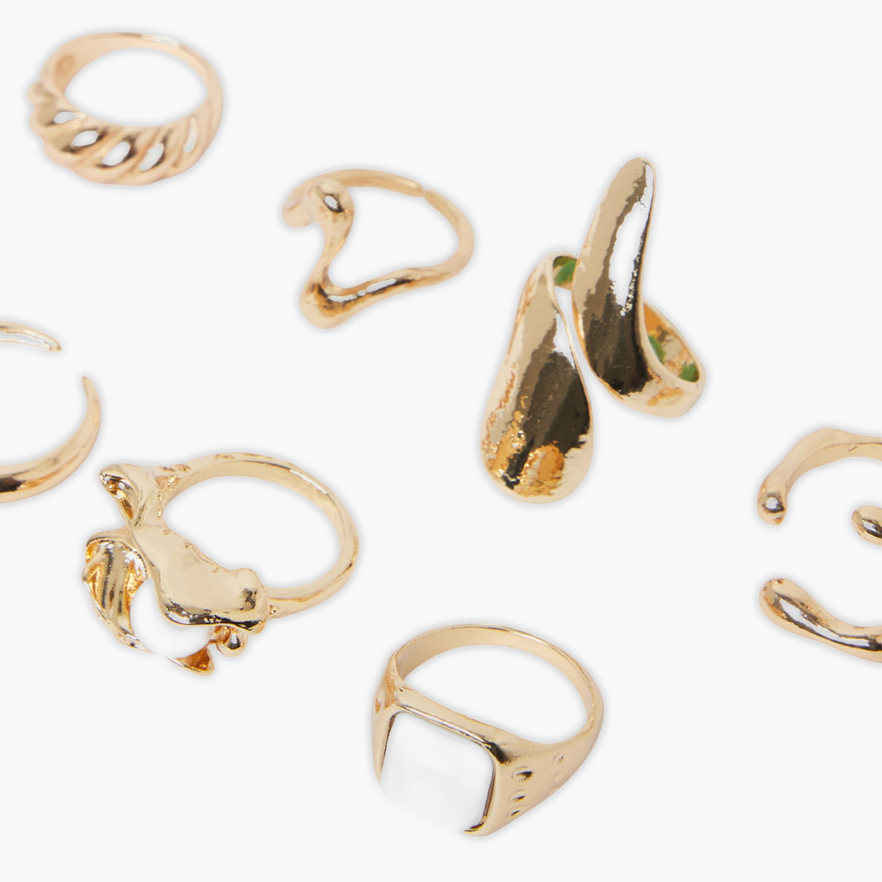 Styli Set of 7 - Geometric Design Rings-women-watchesandjewellery-jewellery-rings-image-2