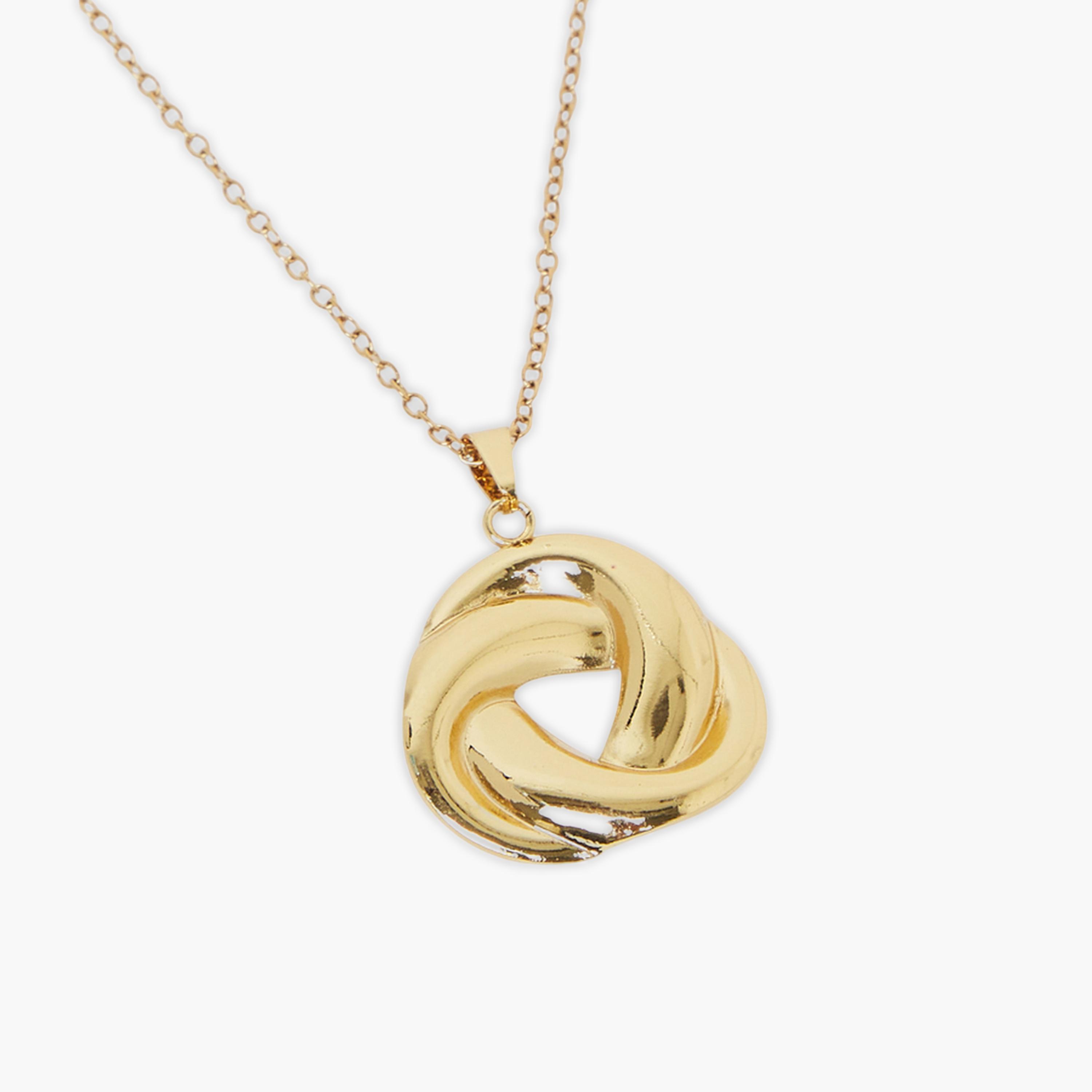 Styli 2-Piece Knot Pendant Necklace and Stud Earrings Jewelry Set-women-watchesandjewellery-jewellery-jewellerysets-image-3