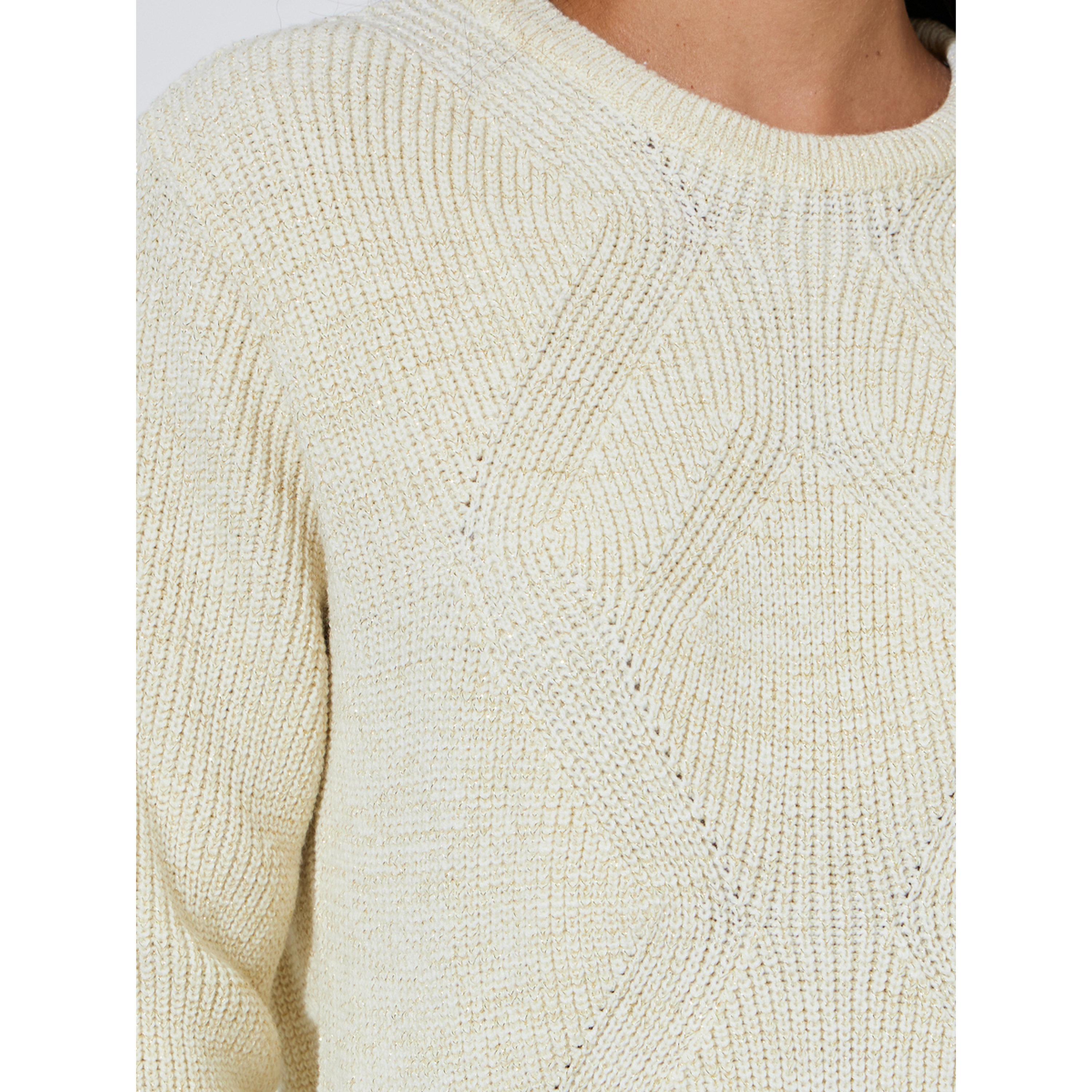 سويتر محبوك بقصة عادية وأكمام طويلة باللون الأوف وايت-women-winterwear-cardigansandjumpers-jumpers-image-5
