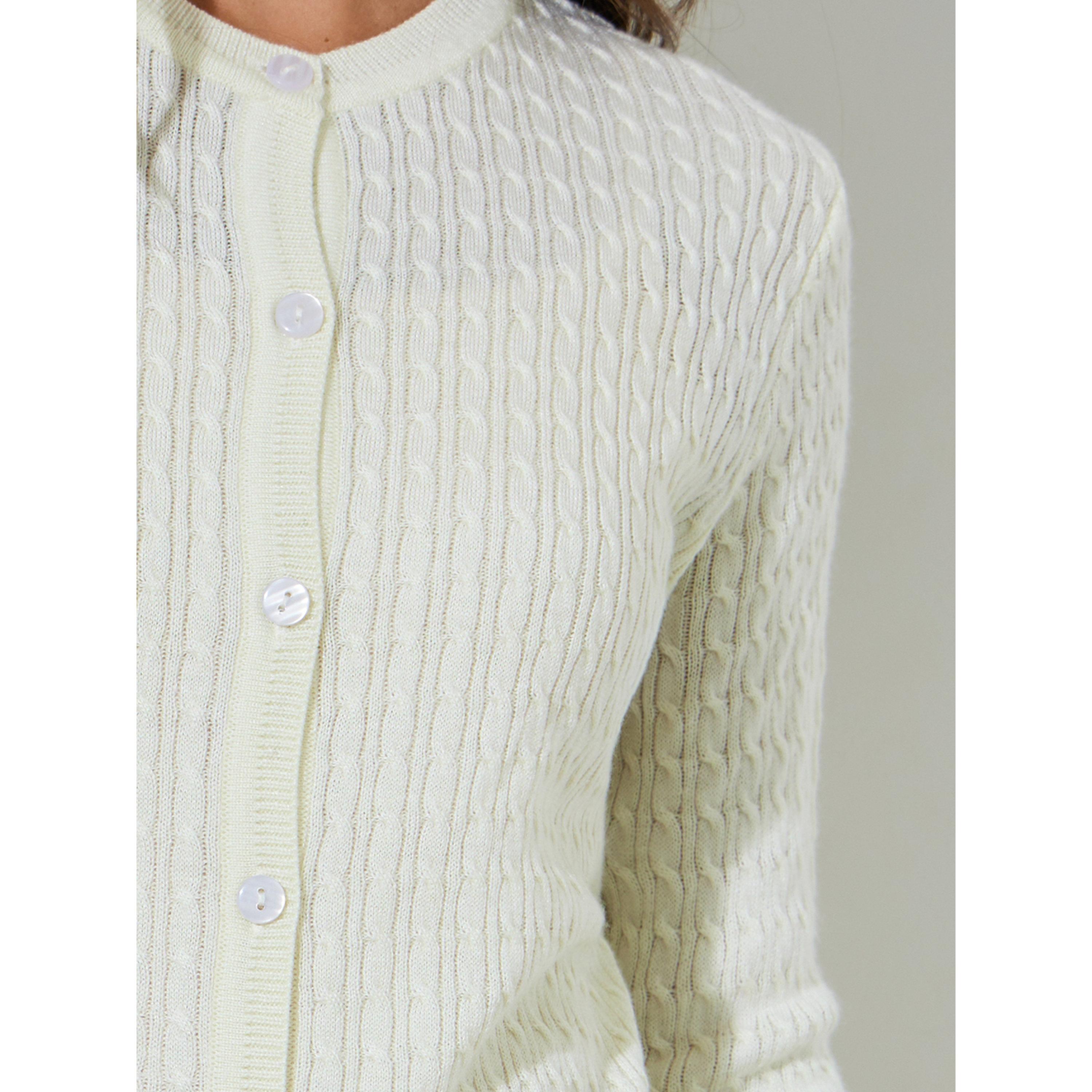كارديجان محبوك بجدائل وأزرار باللون الأوف وايت-women-winterwear-cardigansandjumpers-cardigans-image-5