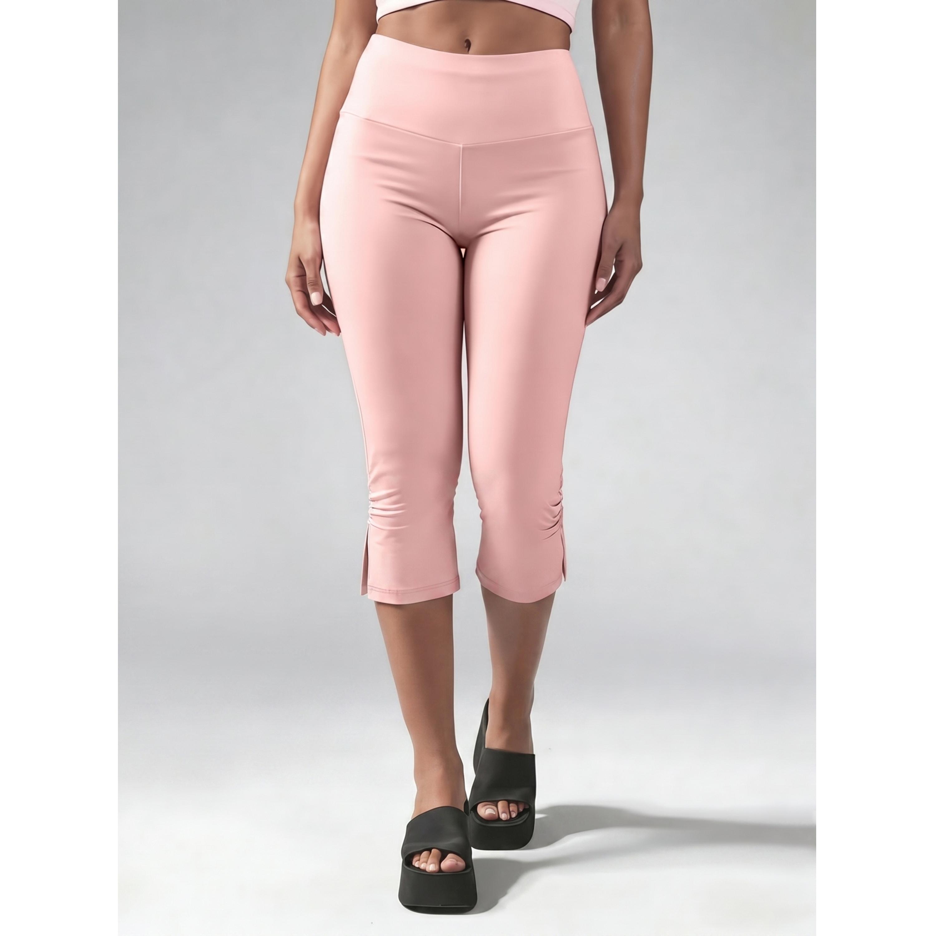 بنطال كابري بخصر عالٍ باللون الوردي-women-clothing-leggings-image-1
