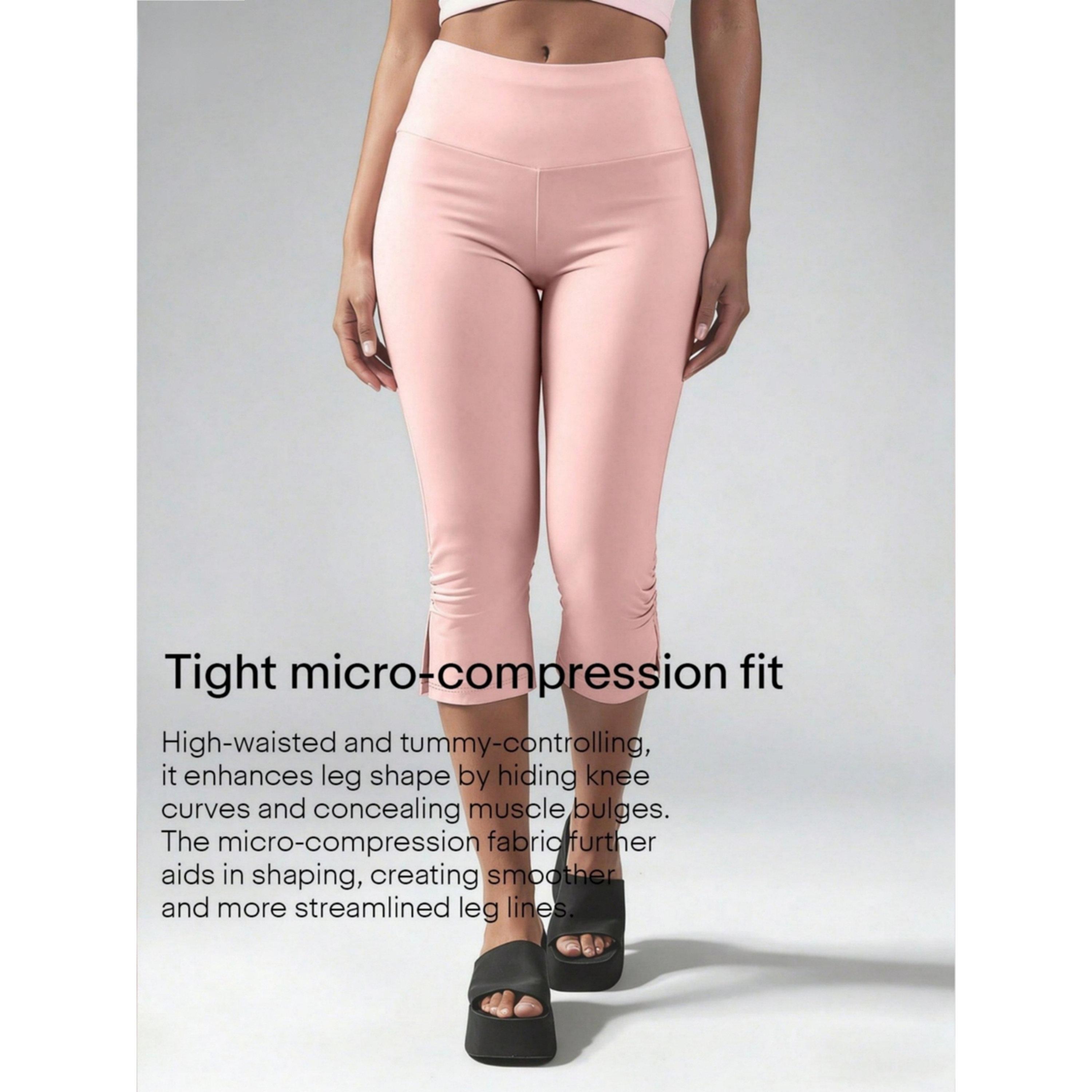بنطال كابري بخصر عالٍ باللون الوردي-women-clothing-leggings-image-2