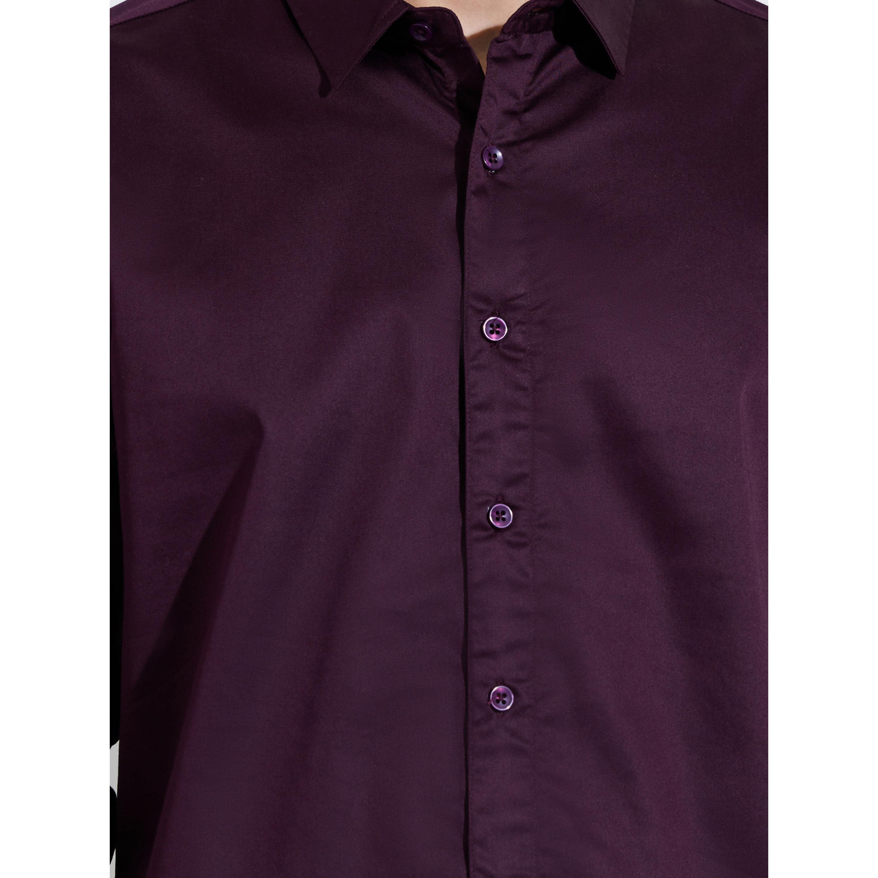 قميص ساتان سادة بقصة سليم فت وأكمام طويلة-men-clothing-shirts-image-5