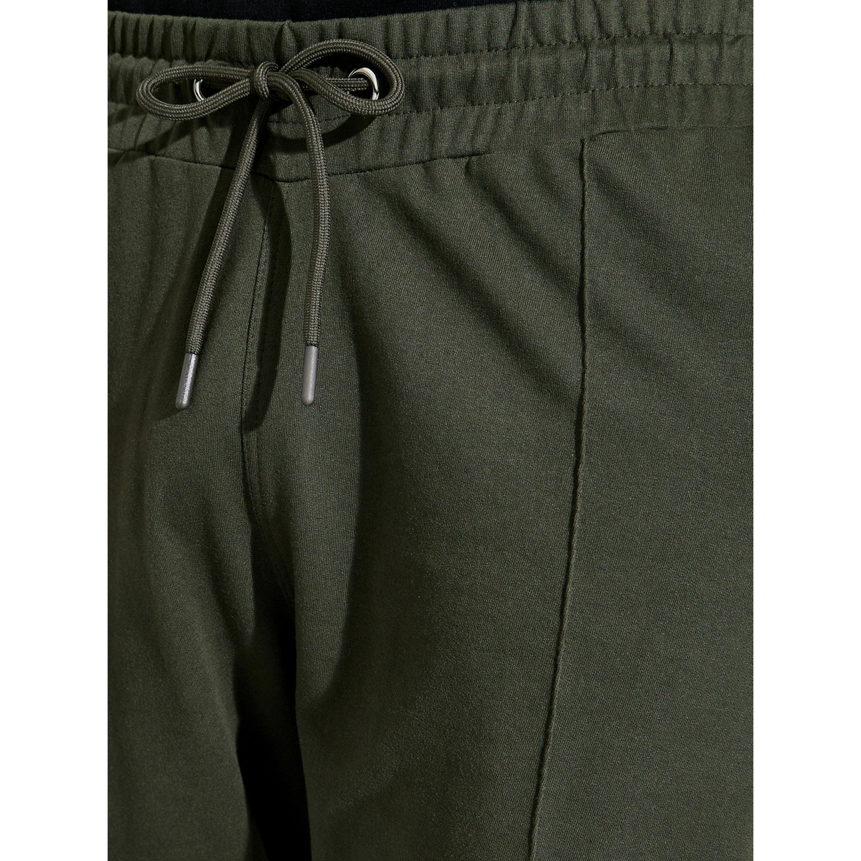 جوغر بتفاصيل بينتك سادة للرجال باللون الأخضر-men-clothing-joggers-image-4