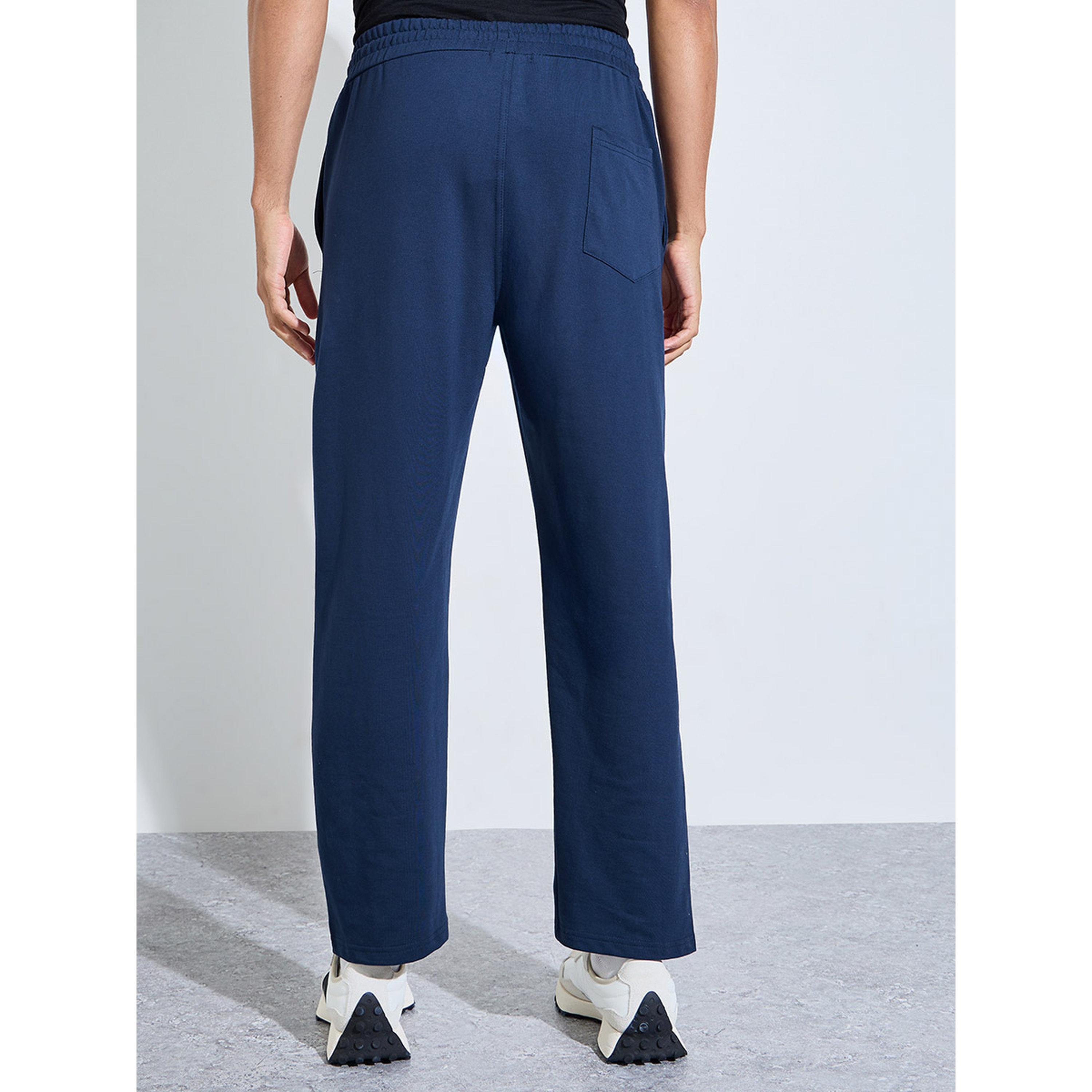 جوغر بتفاصيل كشكشة بلون سادة للرجال-men-clothing-joggers-image-4