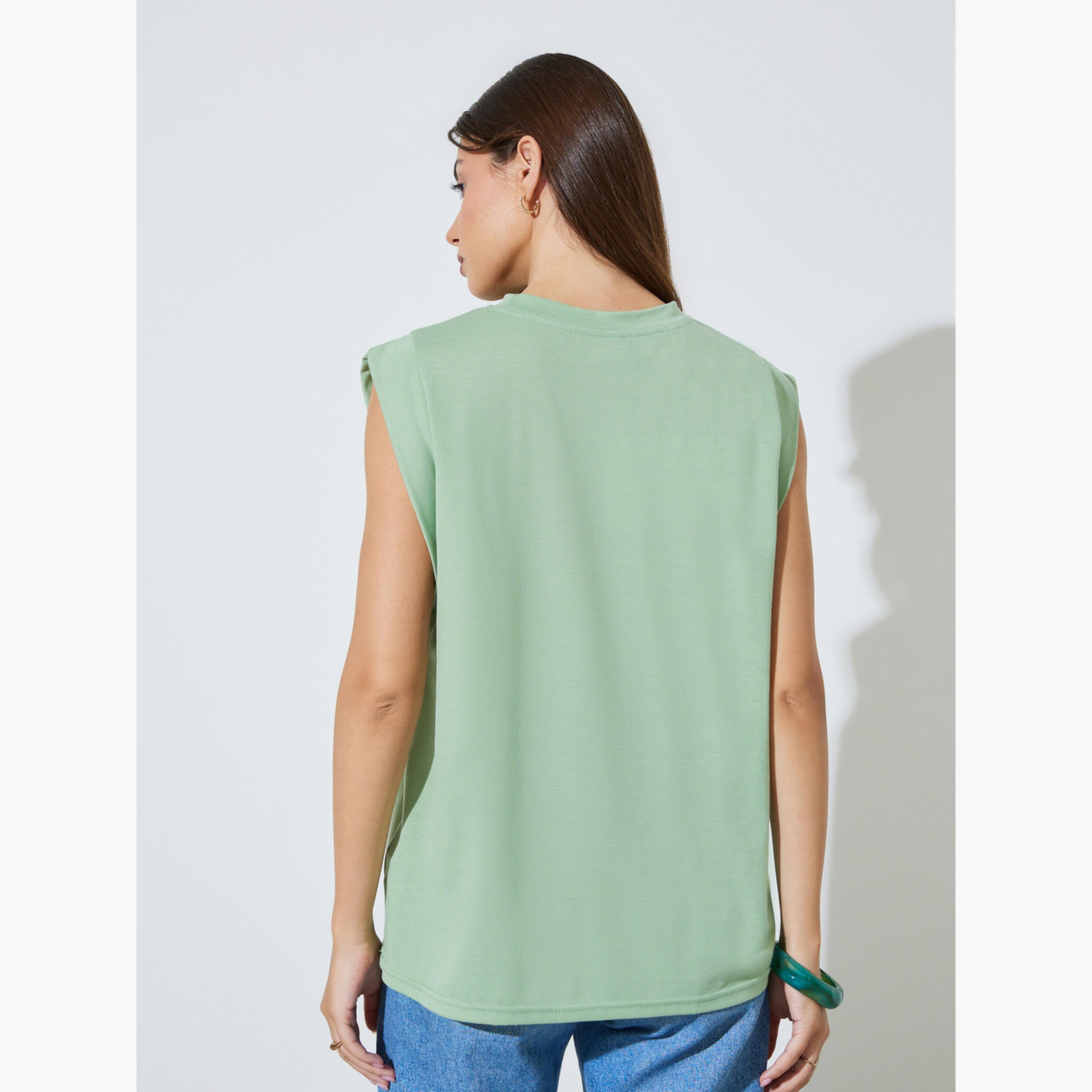 Styli Green Relaxed Sleeveless Knit Top-women-clothing-shirtsandblouses-blouses-image-4