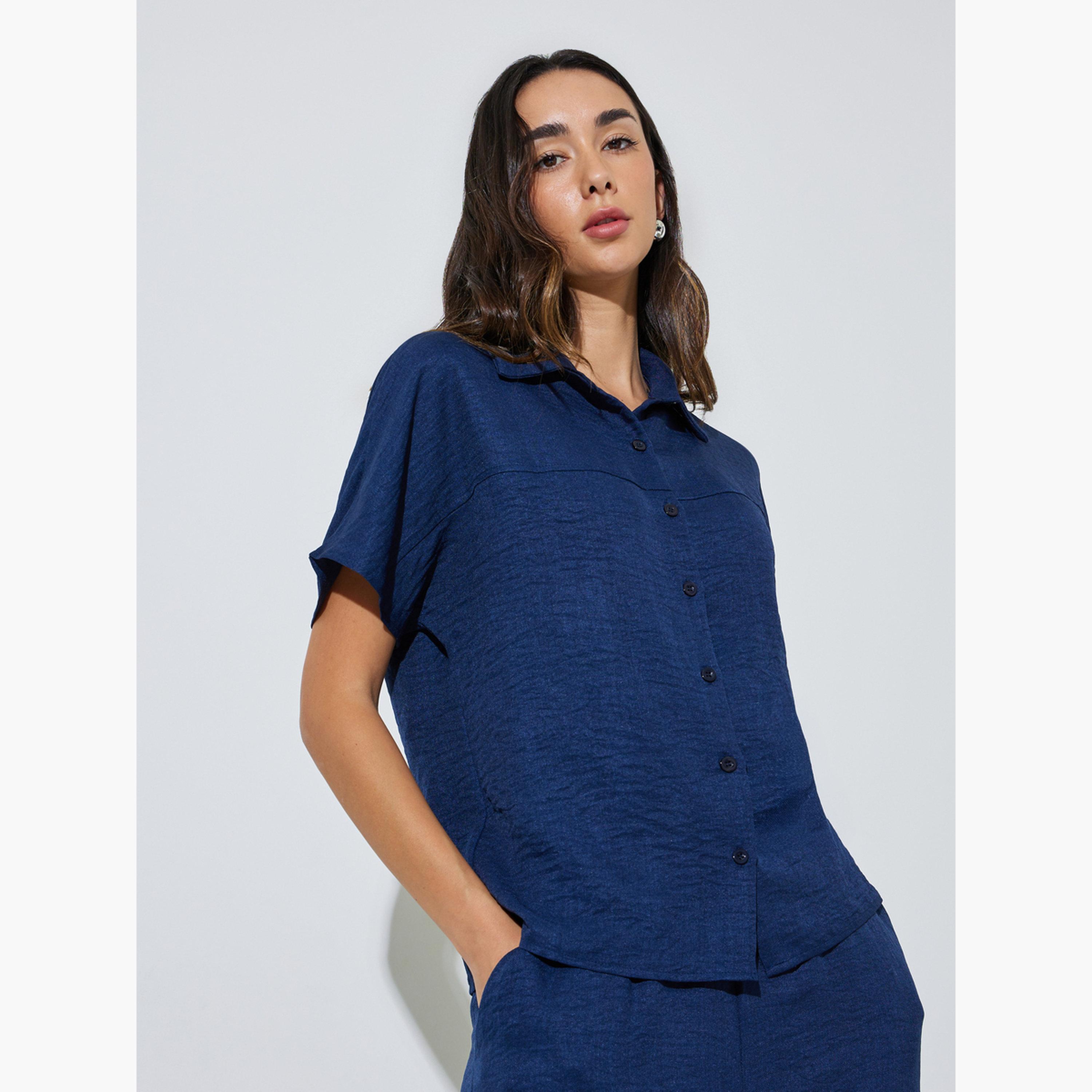 مجموعة من بنطال بأرجل واسعة وبلوزة بأكتاف منخفضة-women-clothing-coordsets-image-3