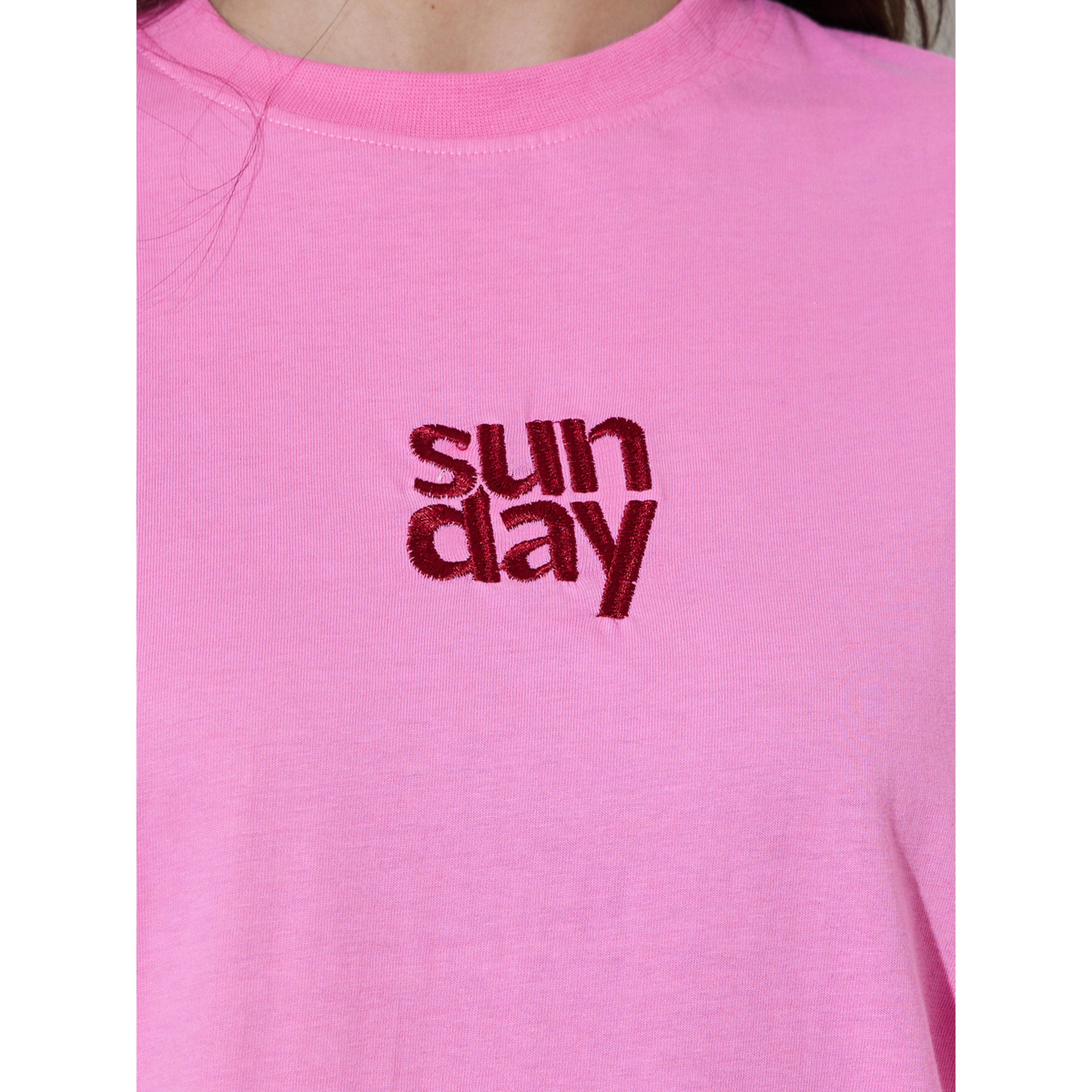 Styli Pink Embroidered Cotton Oversized T-Shirt-women-clothing-tshirts-image-5