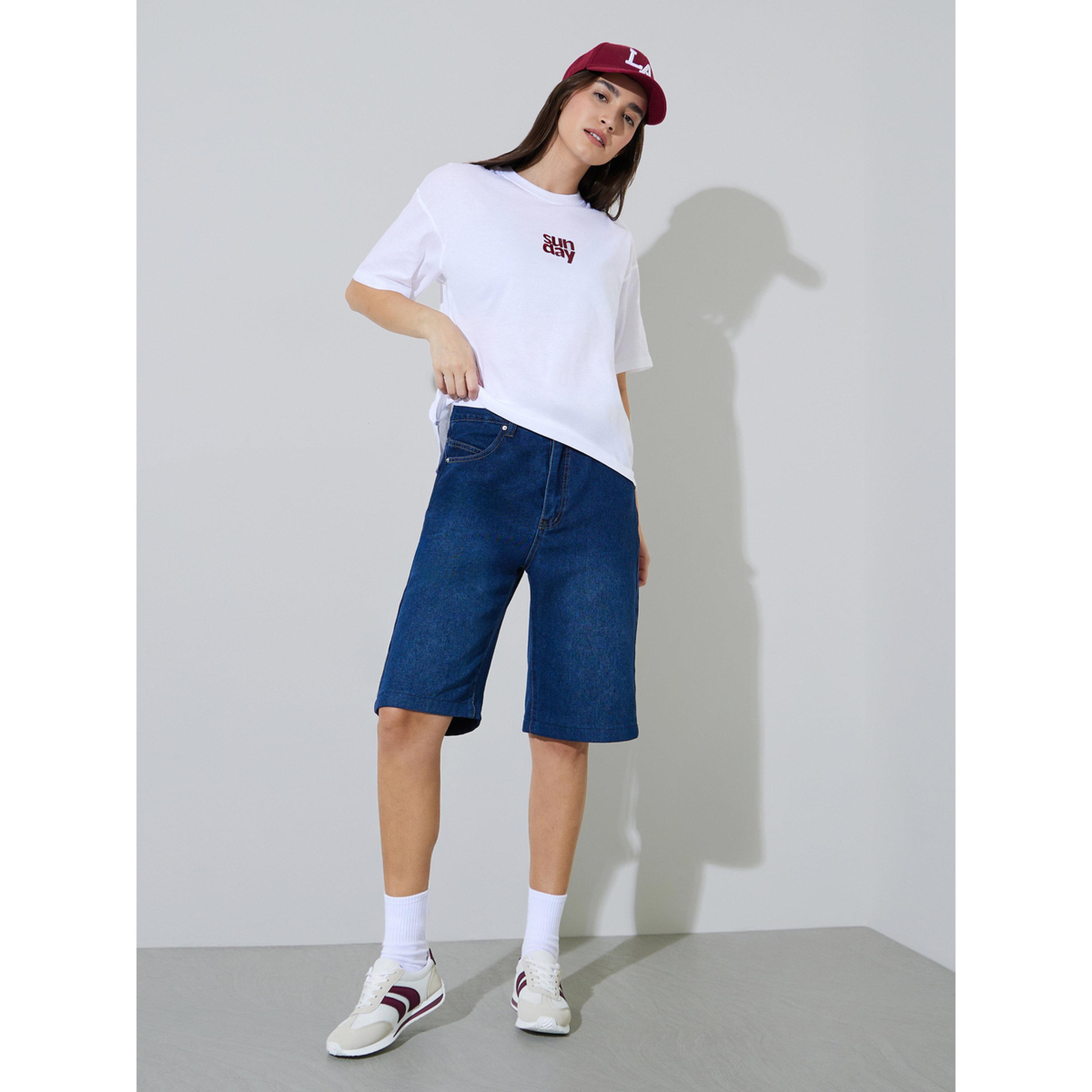 Styli White Embroidered Cotton Oversized T-Shirt-women-clothing-tshirts-image-2
